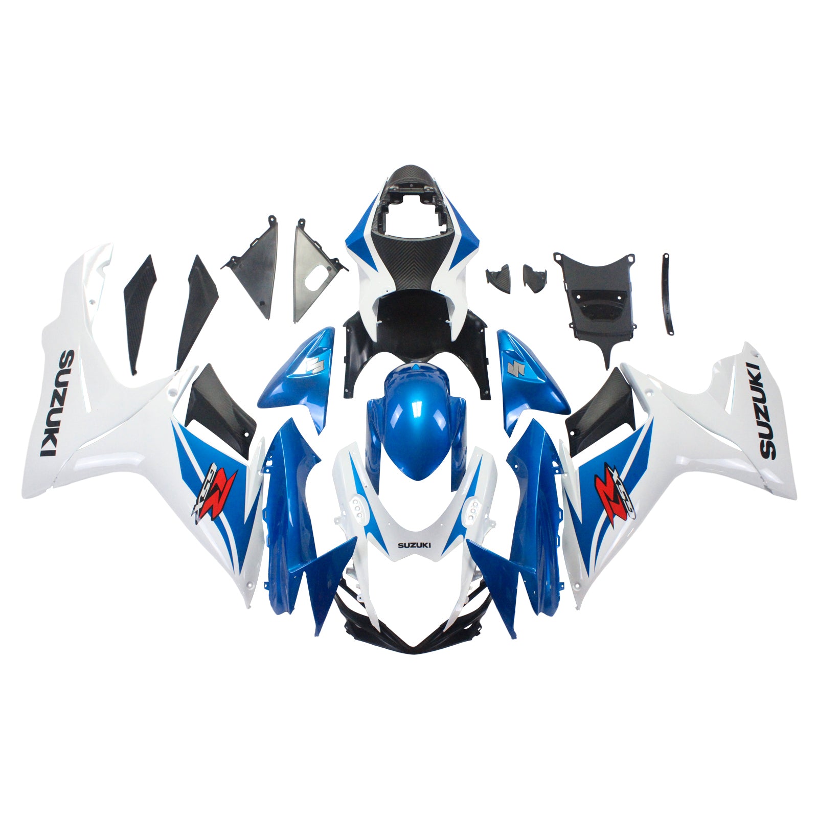 Amotopart Suzuki 2011-2024 GSXR 600/750 Blue White Fairing Kit