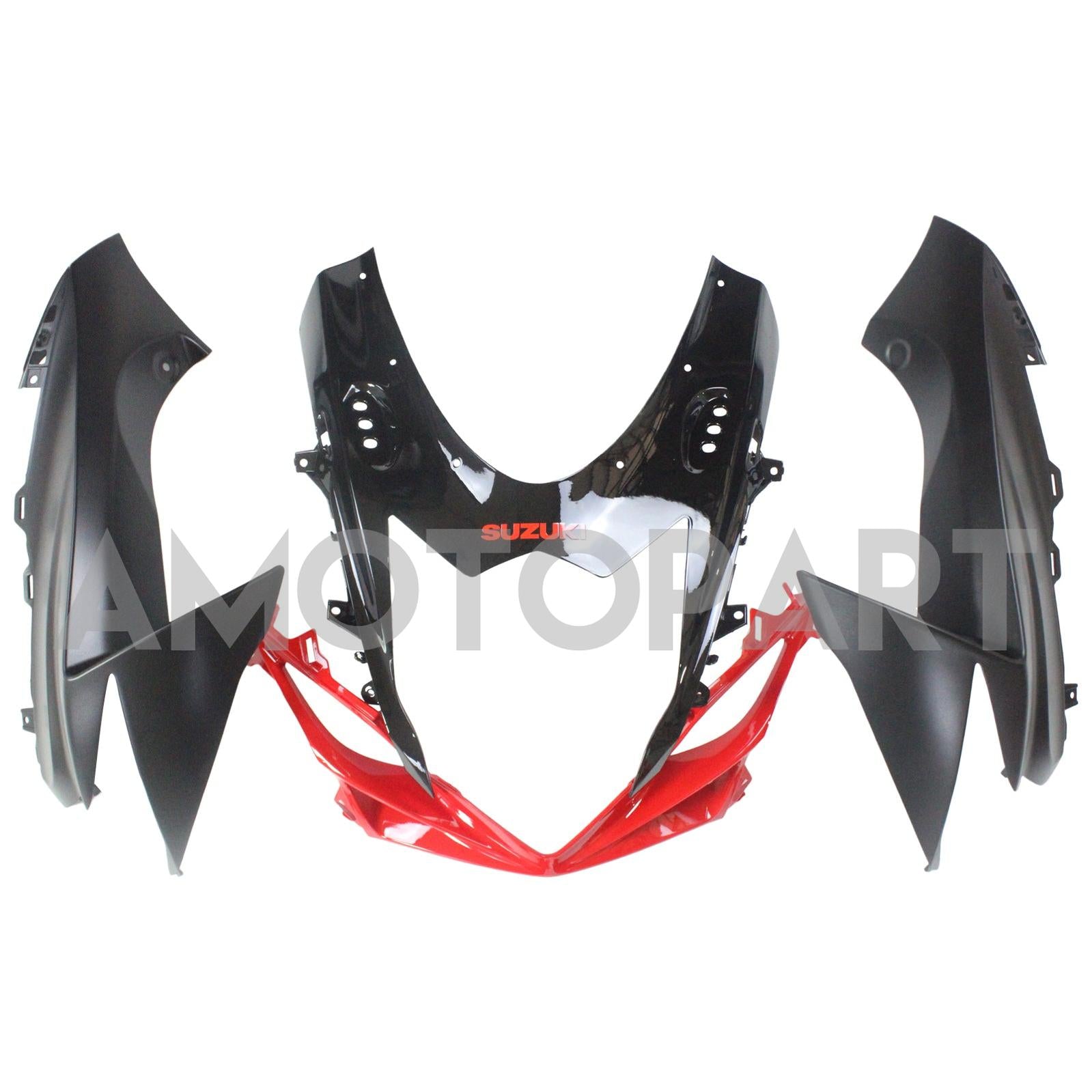 Amotopart Suzuki 2011-2025 GSXR 600/750 Black With Red Line Fairing Kit