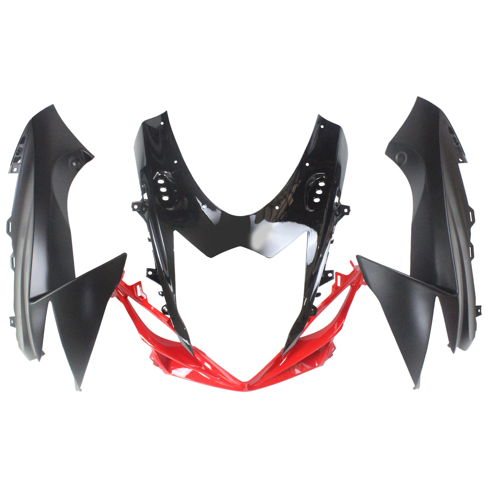 Amotopart スズキ 2011-2024 GSXR 600/750 ブラック レッドライン付きフェアリングキット