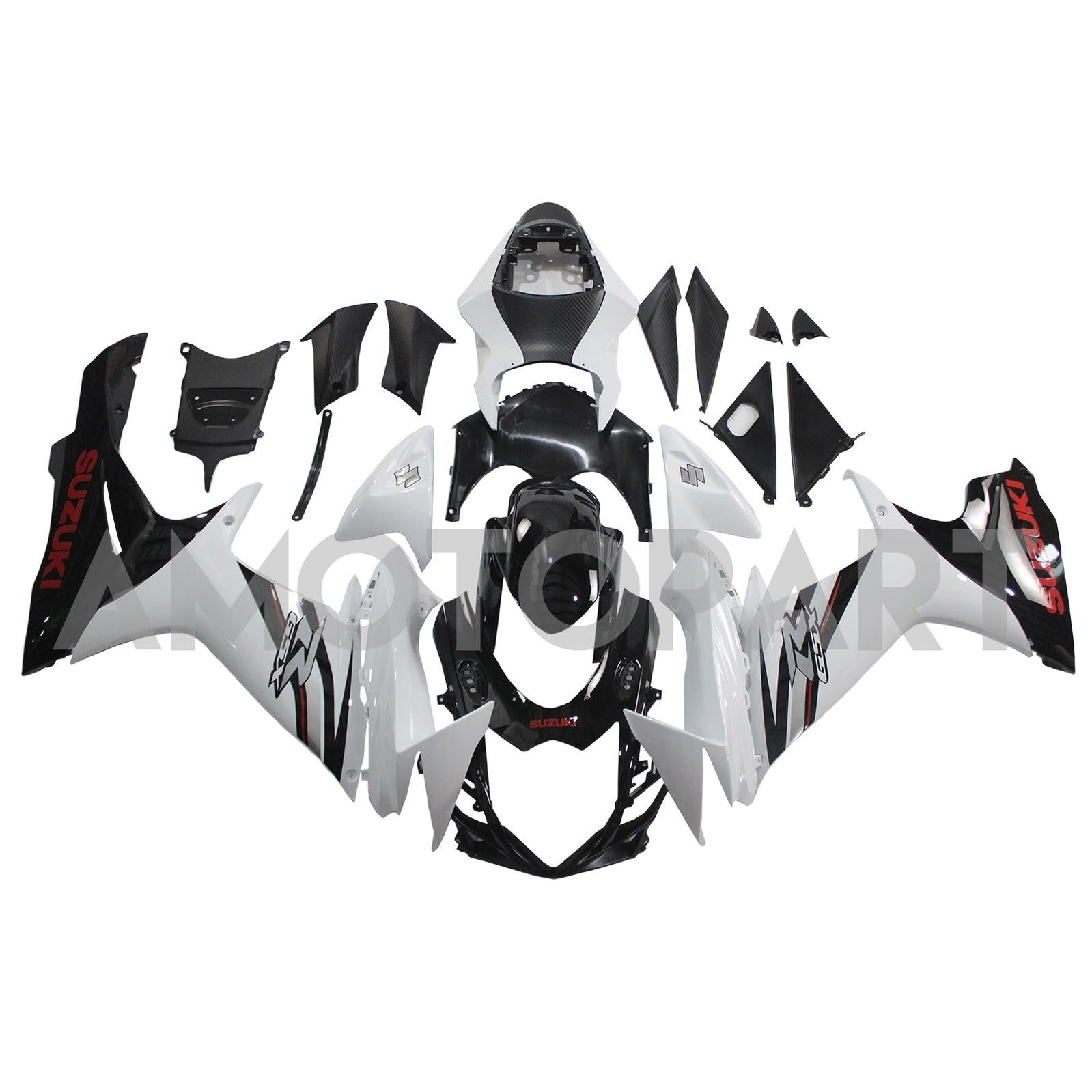 Amotopart Suzuki 2011-2025  GSXR 600/750 White Black Fairing Kit