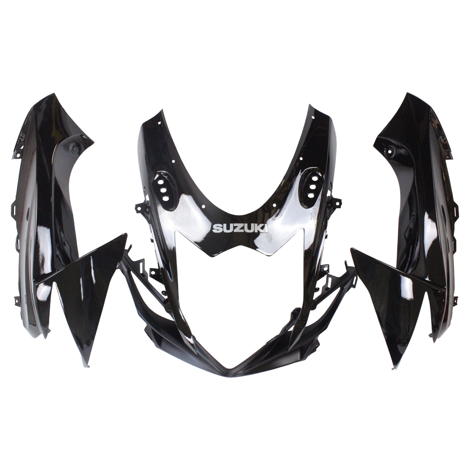 Amotopart Suzuki 2011-2024 GSXR 600/750 Black With White Logo Fairing Kit