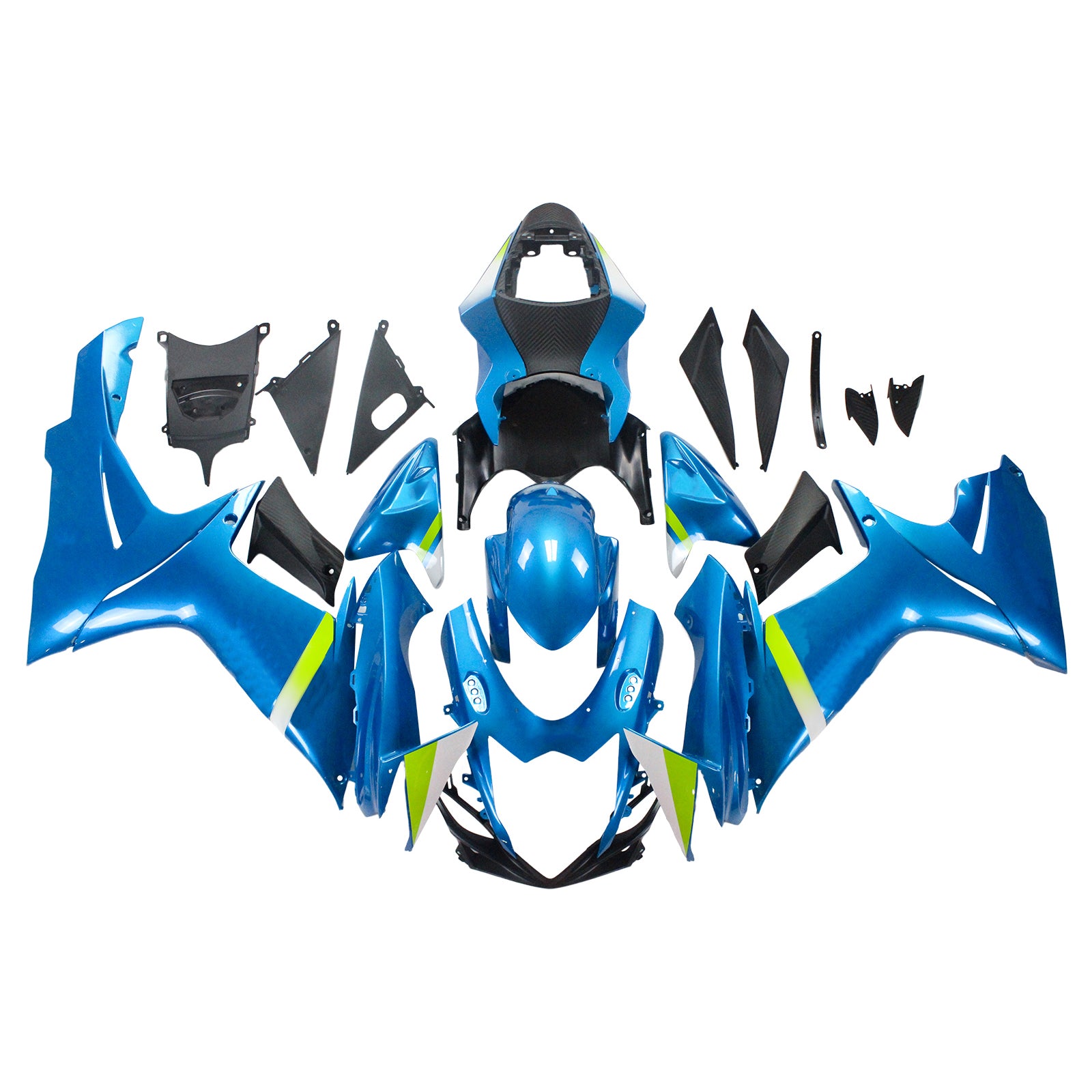 Amotopart スズキ 2011-2024 GSXR 600/750 グロスブルー フェアリングキット