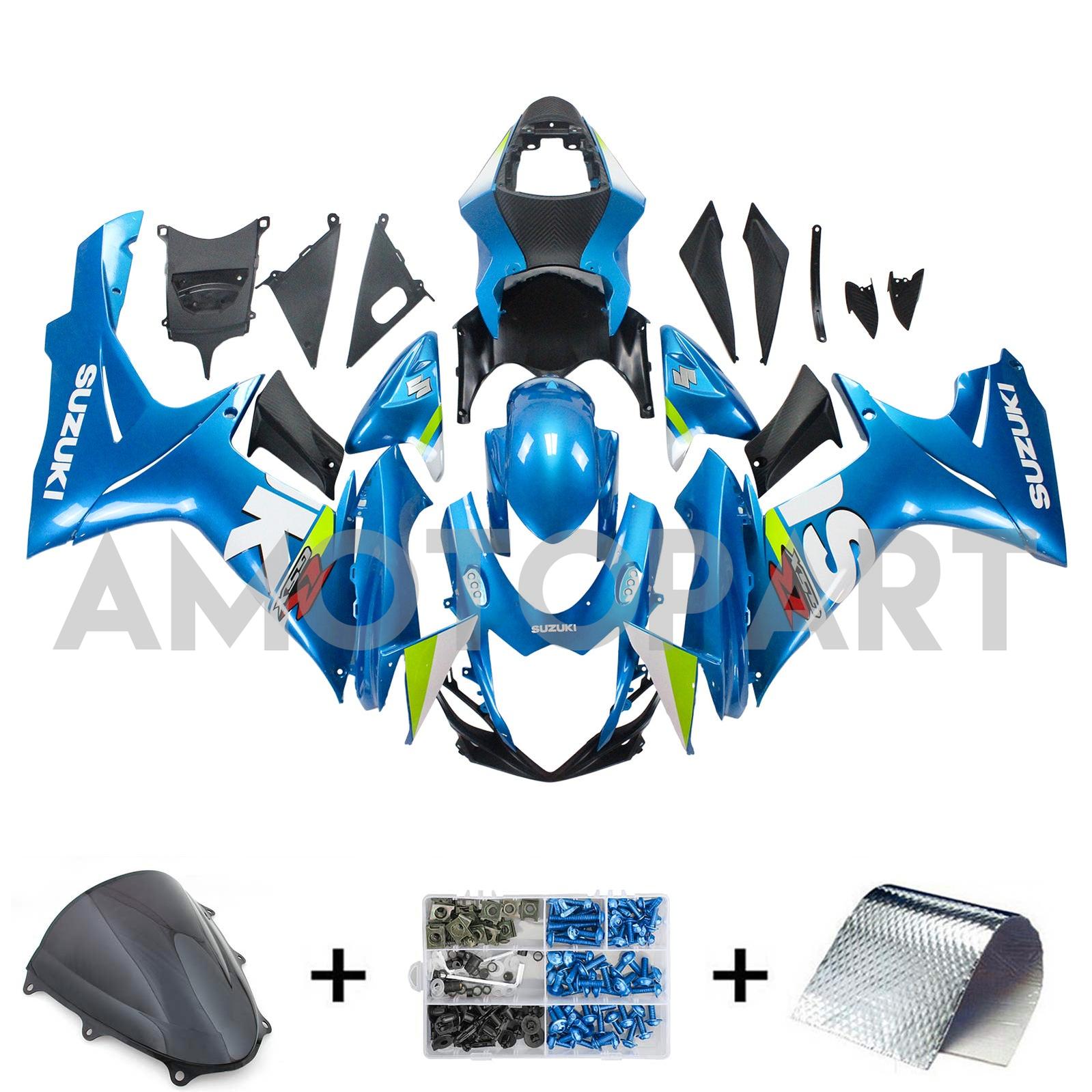 Amotopart Suzuki 2011-2025 GSXR 600/750 Gloss Blue Fairing Kit