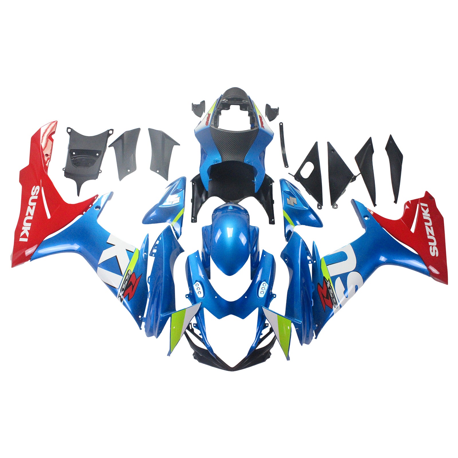 Amotopart Suzuki 2011-2024 GSXR 600/750 Blue Red Fairing Kit