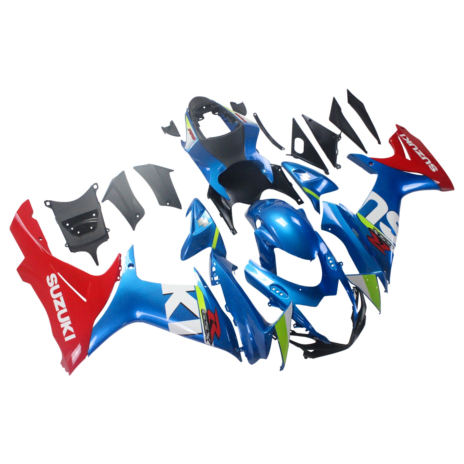 Amotopart Verkleidungssatz für Suzuki GSXR 600/750 2011–2024, Blau/Rot