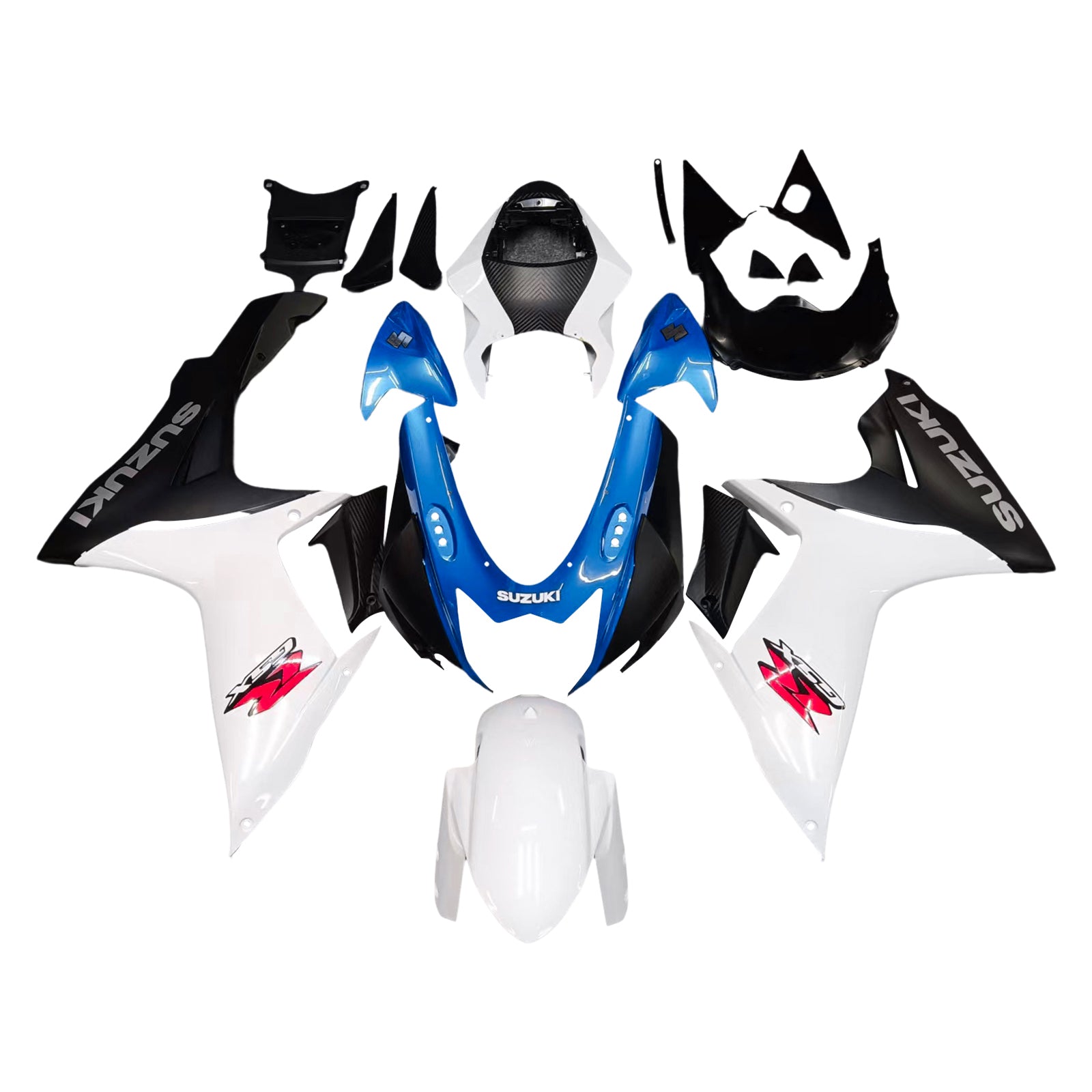 Amotopart Suzuki 2011-2025  GSXR 600/750 White Blue Fairing Kit