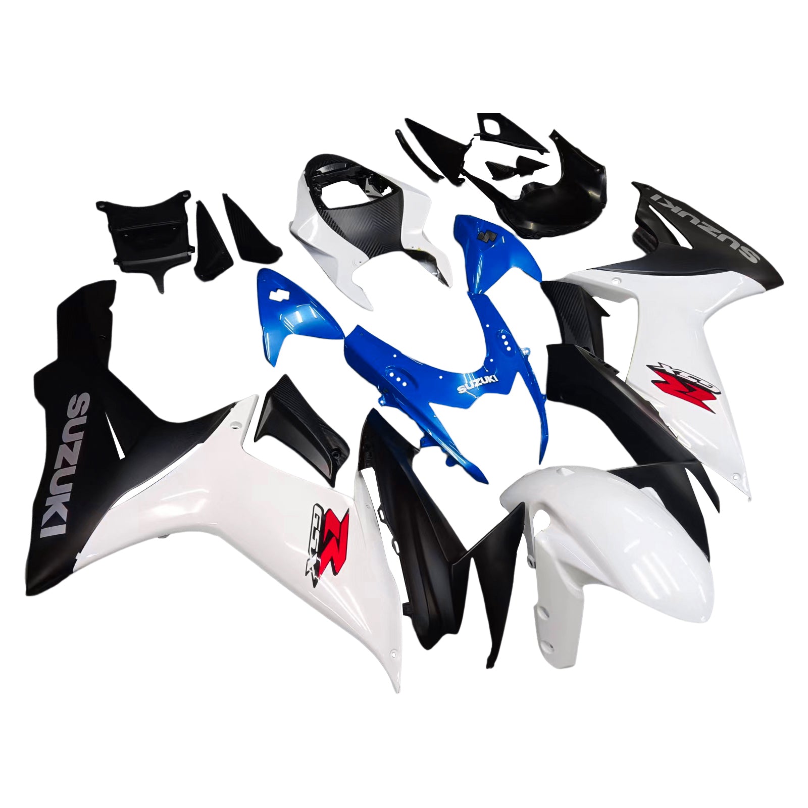 Amotopart Suzuki 2011-2025  GSXR 600/750 White Blue Fairing Kit