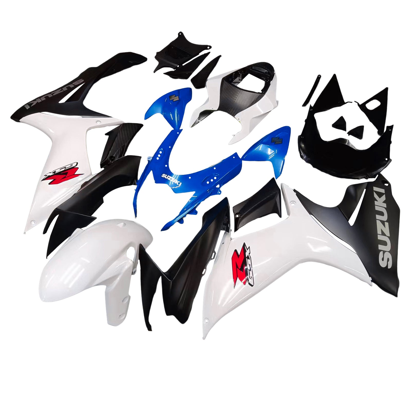 Amotopart Suzuki 2011-2025  GSXR 600/750 White Blue Fairing Kit