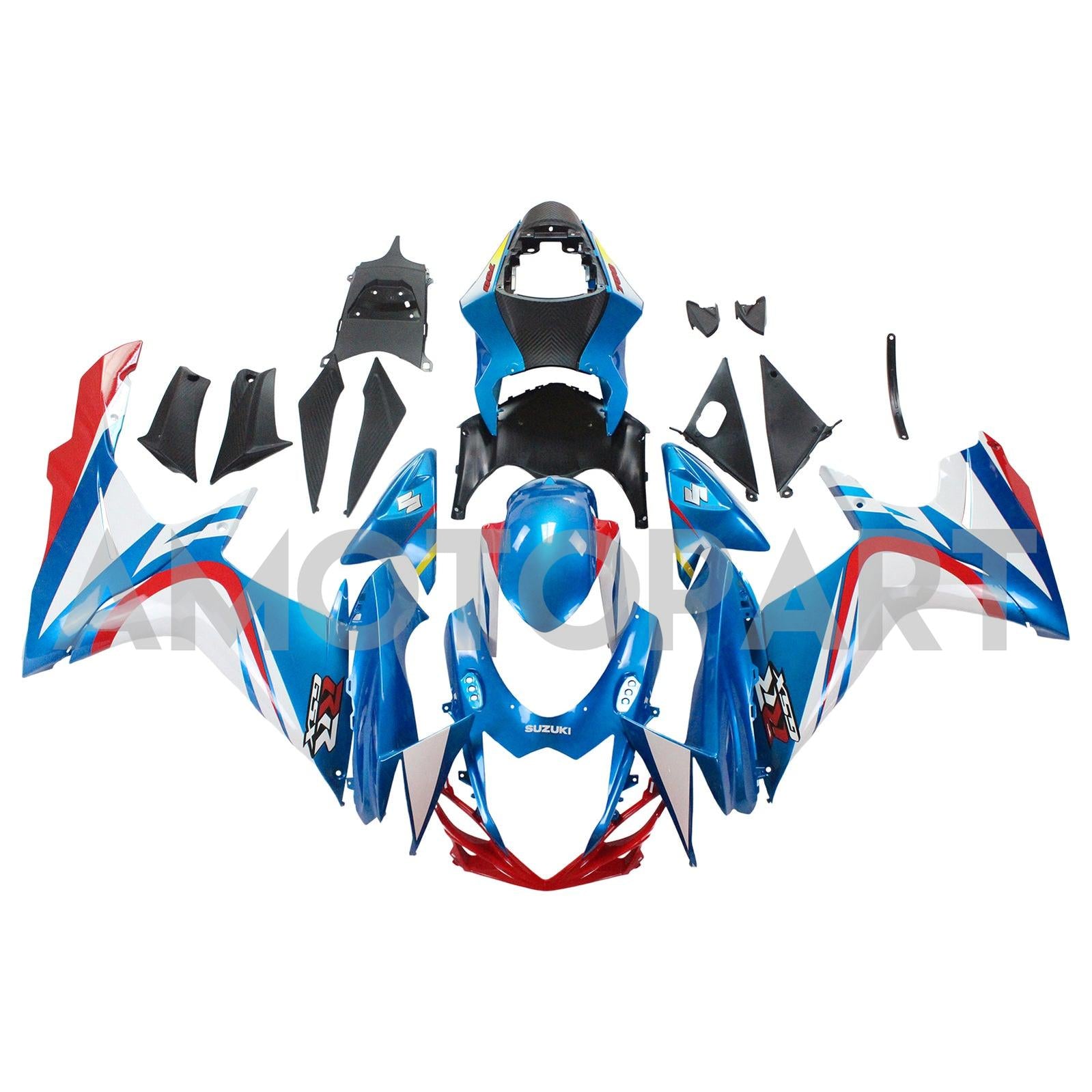 Amotopart Suzuki 2011-2025 GSXR 600/750 Blue White Red Fairing Kit