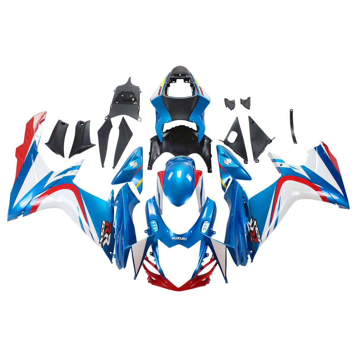 Amotopart Suzuki 2011-2024 GSXR 600/750 Blue White Red Fairing Kit