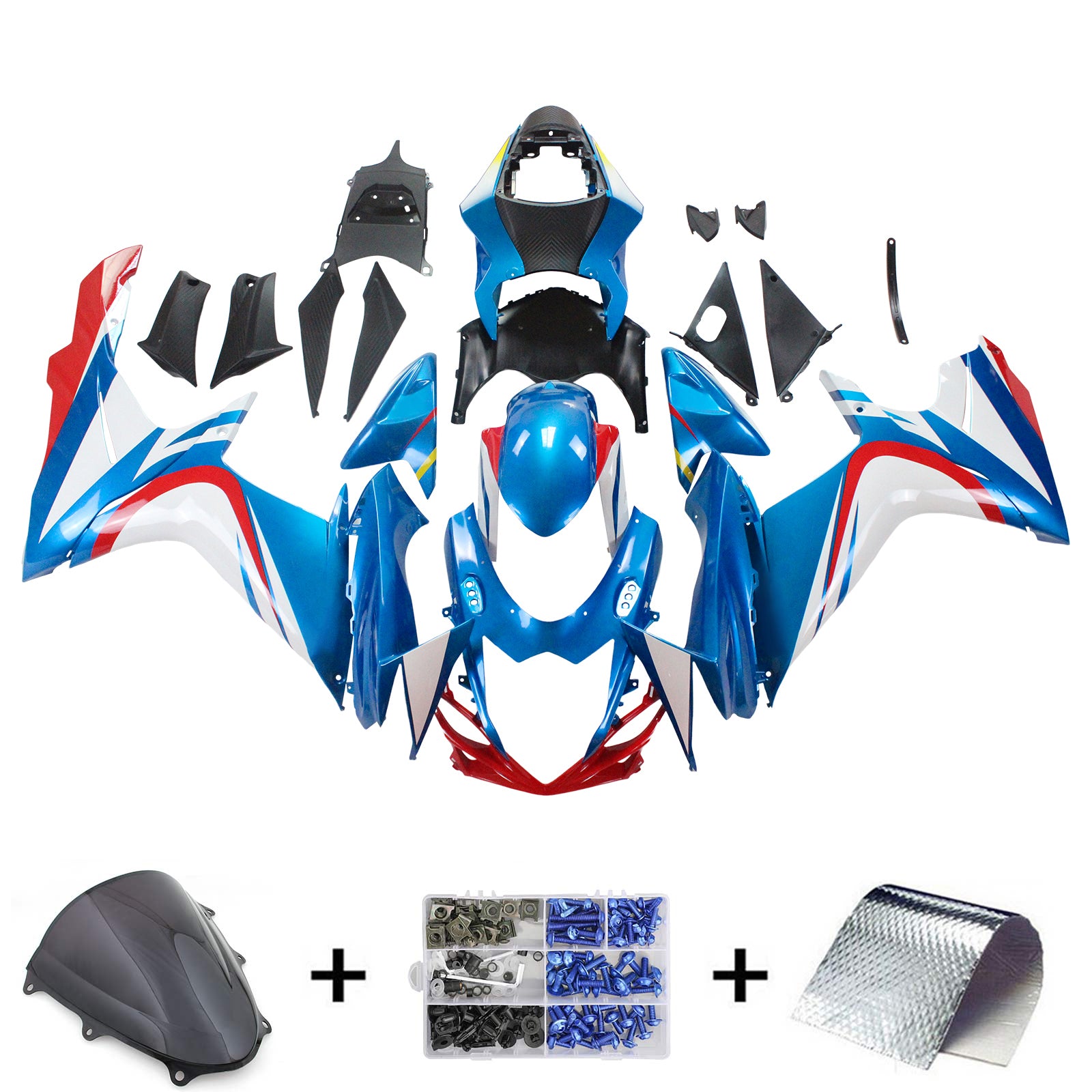 Amotopart Suzuki 2011-2025 GSXR 600/750 Blue White Red Reding Kit