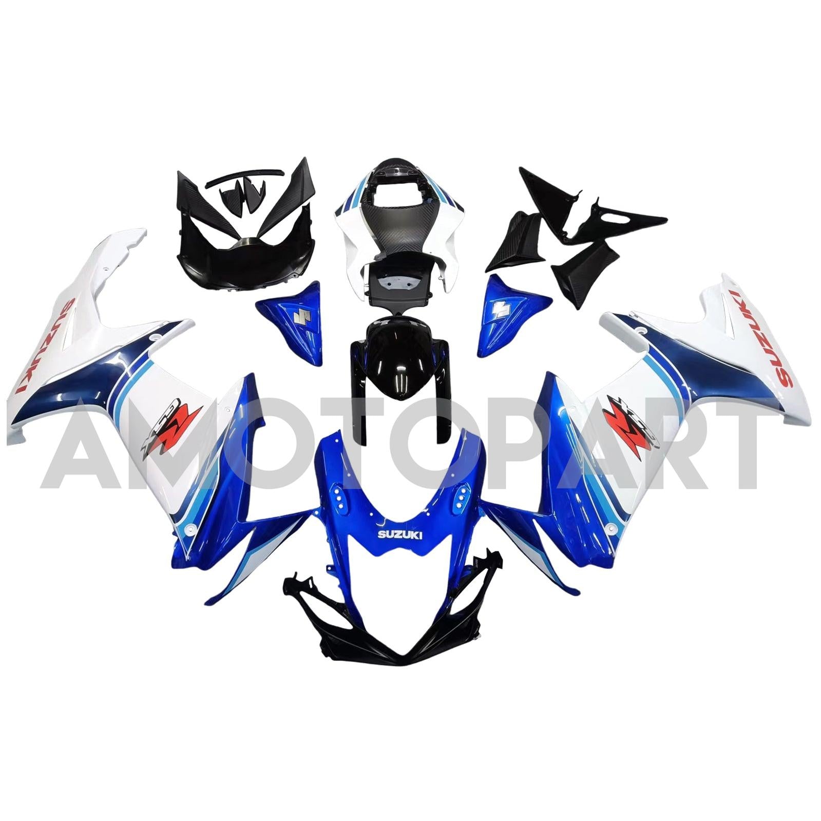 Amotopart Suzuki 2011-2025 GSXR 600/750 Blue White Red Fairing Kit