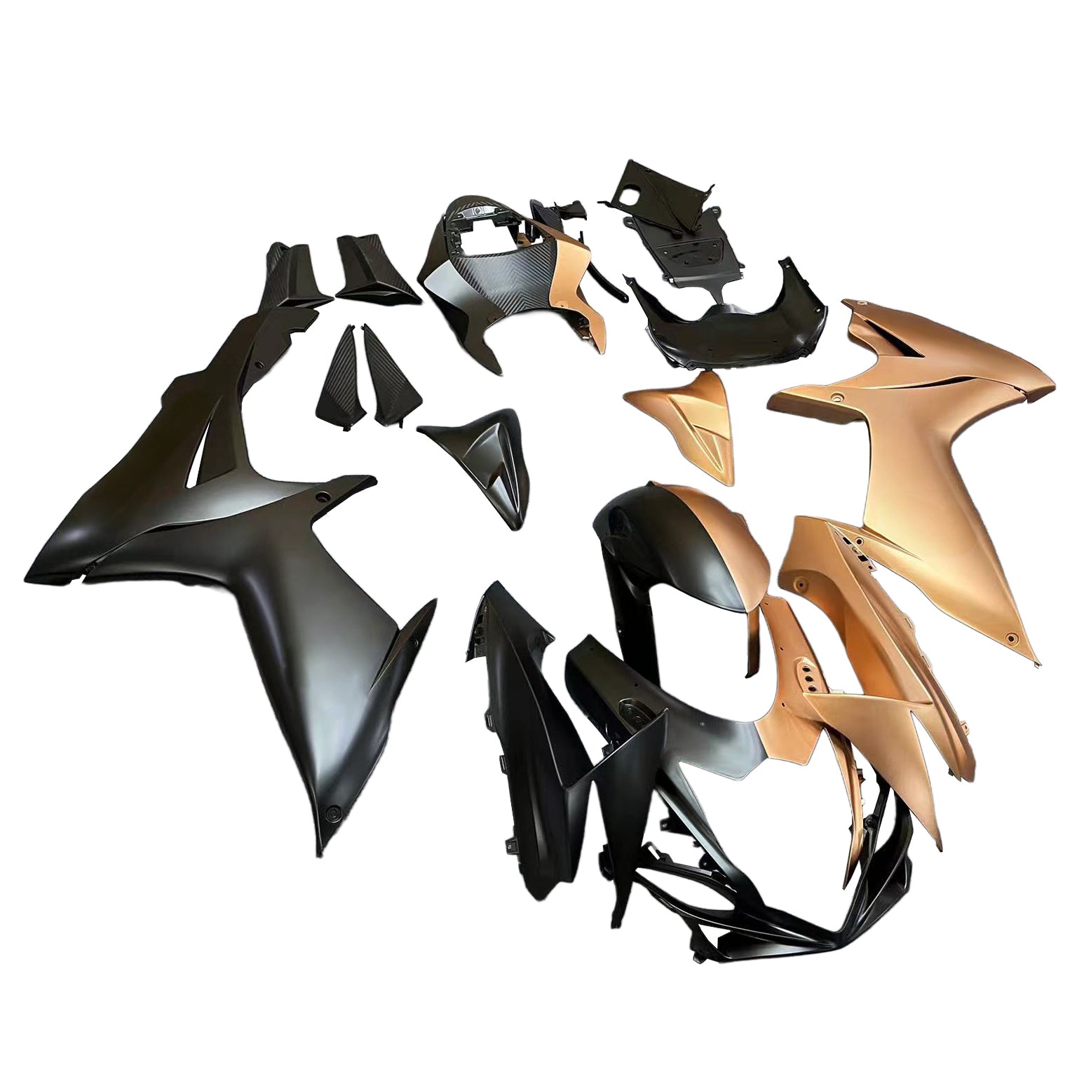 Amotopart 2011-2025 GSXR 600/750 Suzuki Matte Half Black Half Brown Fairing Kit