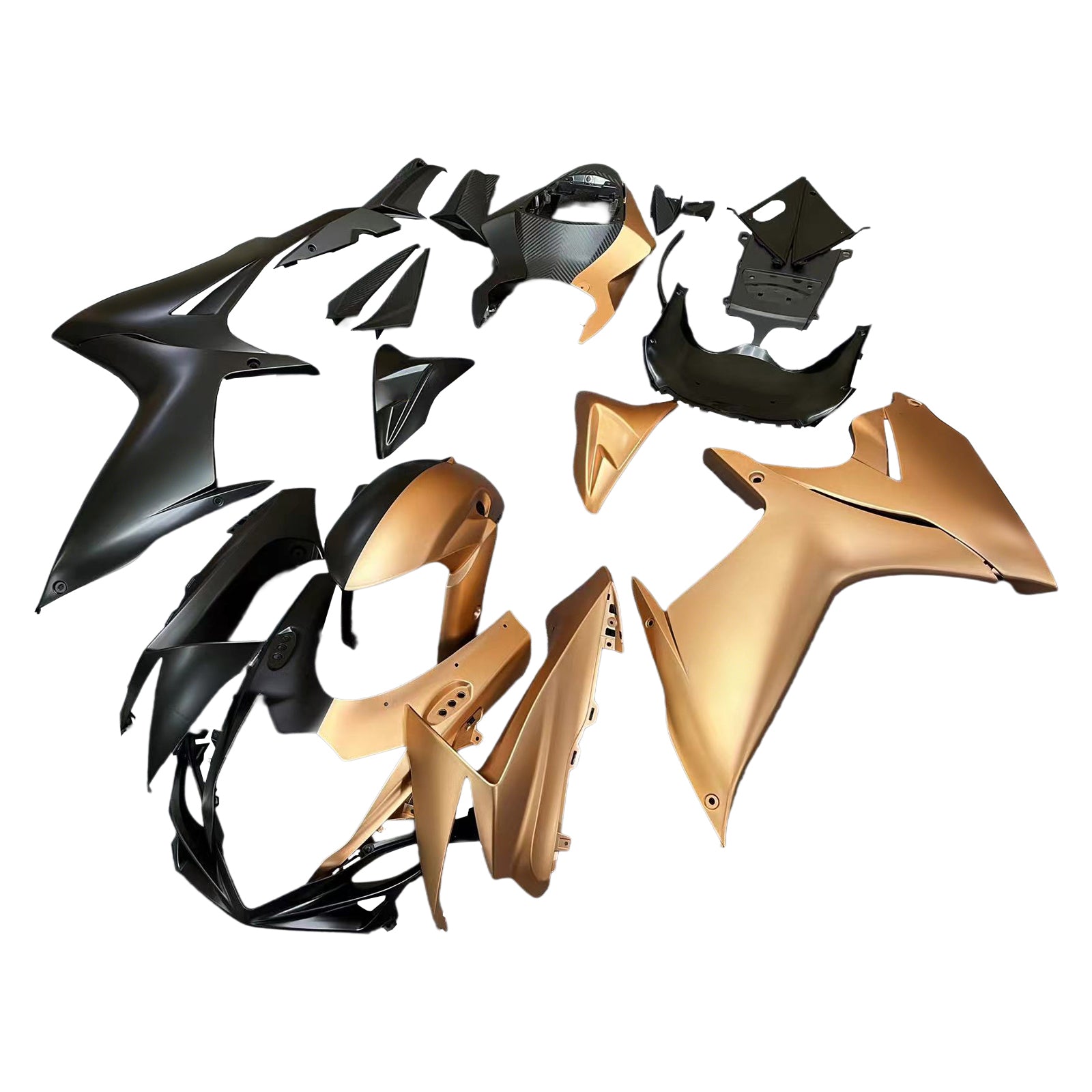 Amotopart 2011-2025 GSXR 600/750 Suzuki Matte Half Black Half Brown Fairing Kit