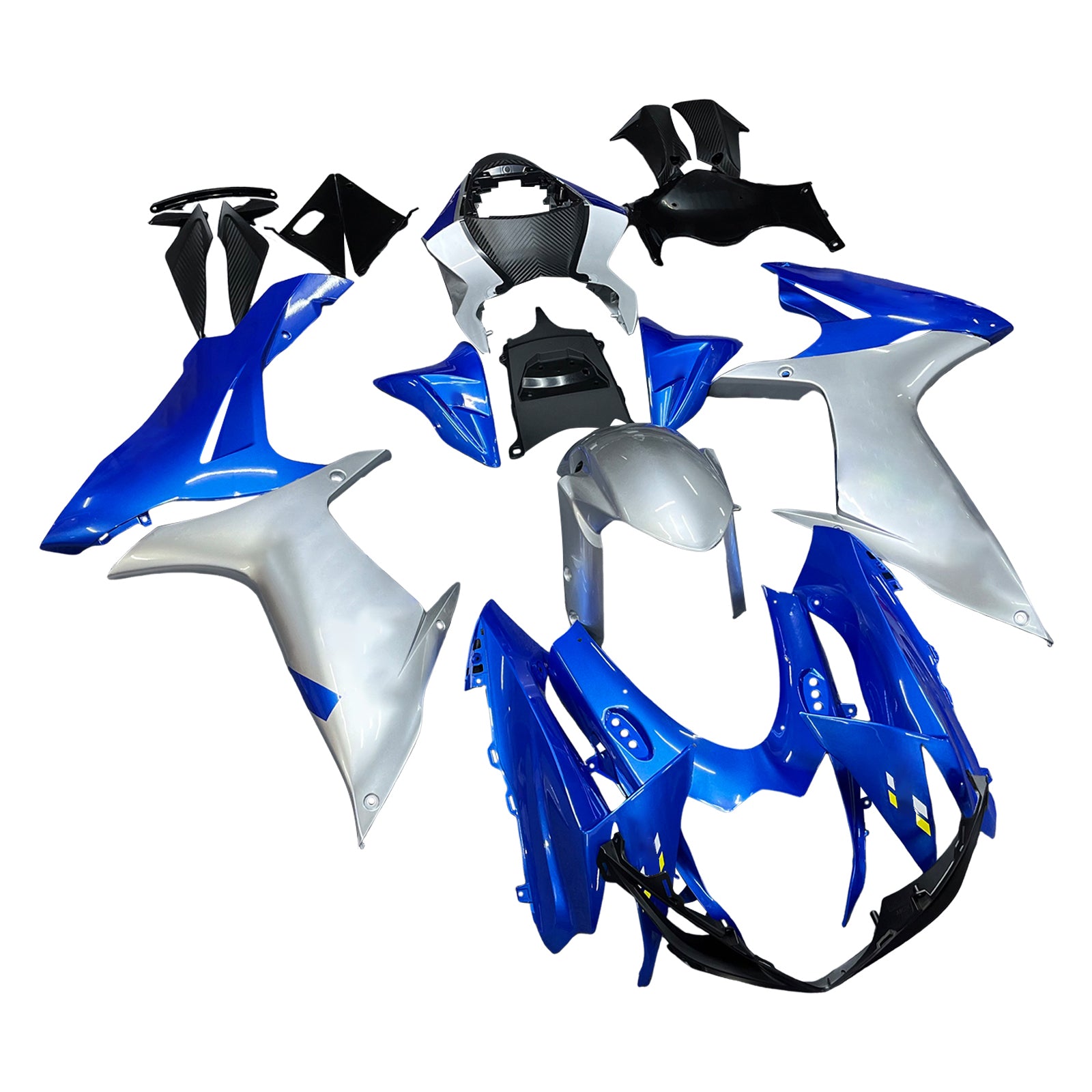 Amotopart 2011-2024 GSXR 600/750 Suzuki Kit carena blu e argento