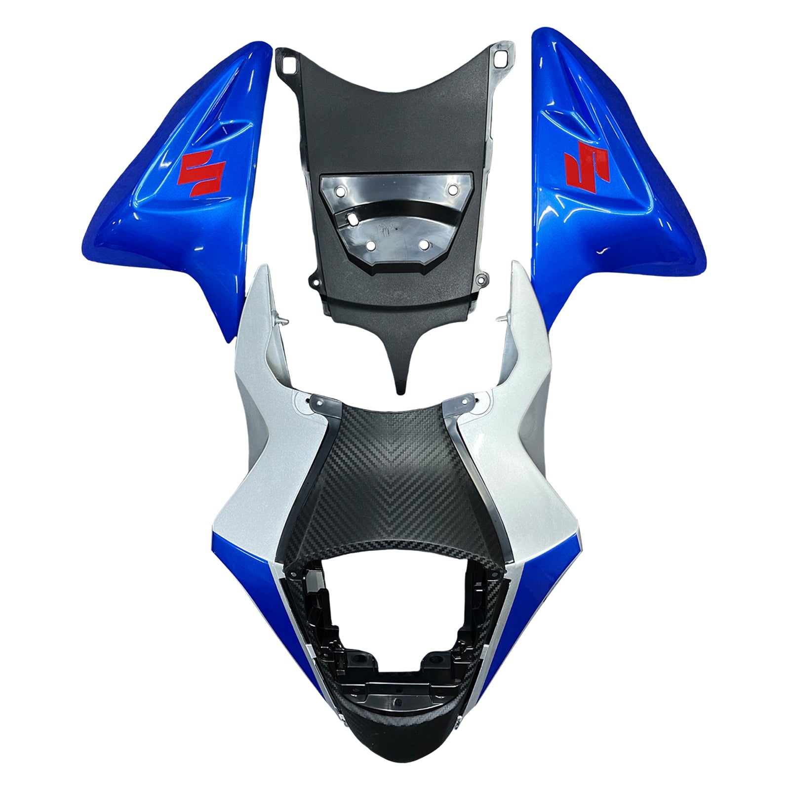 Amotopart 2011-2024 GSXR 600/750 Suzuki Kit de carenado azul y plateado