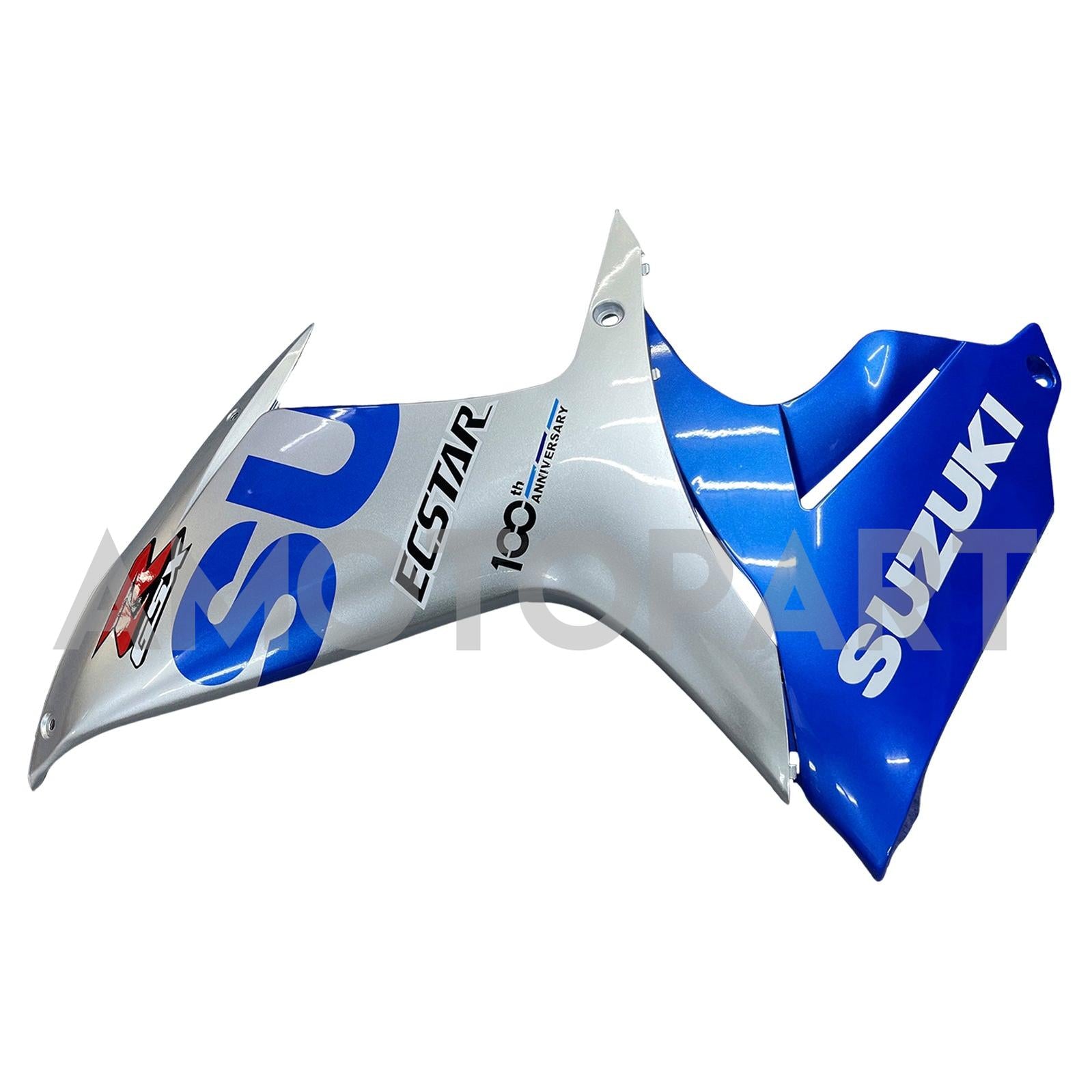 Amotopart 2011-2025 GSXR 600/750 Suzuki Bleu&Kit de carénage argenté