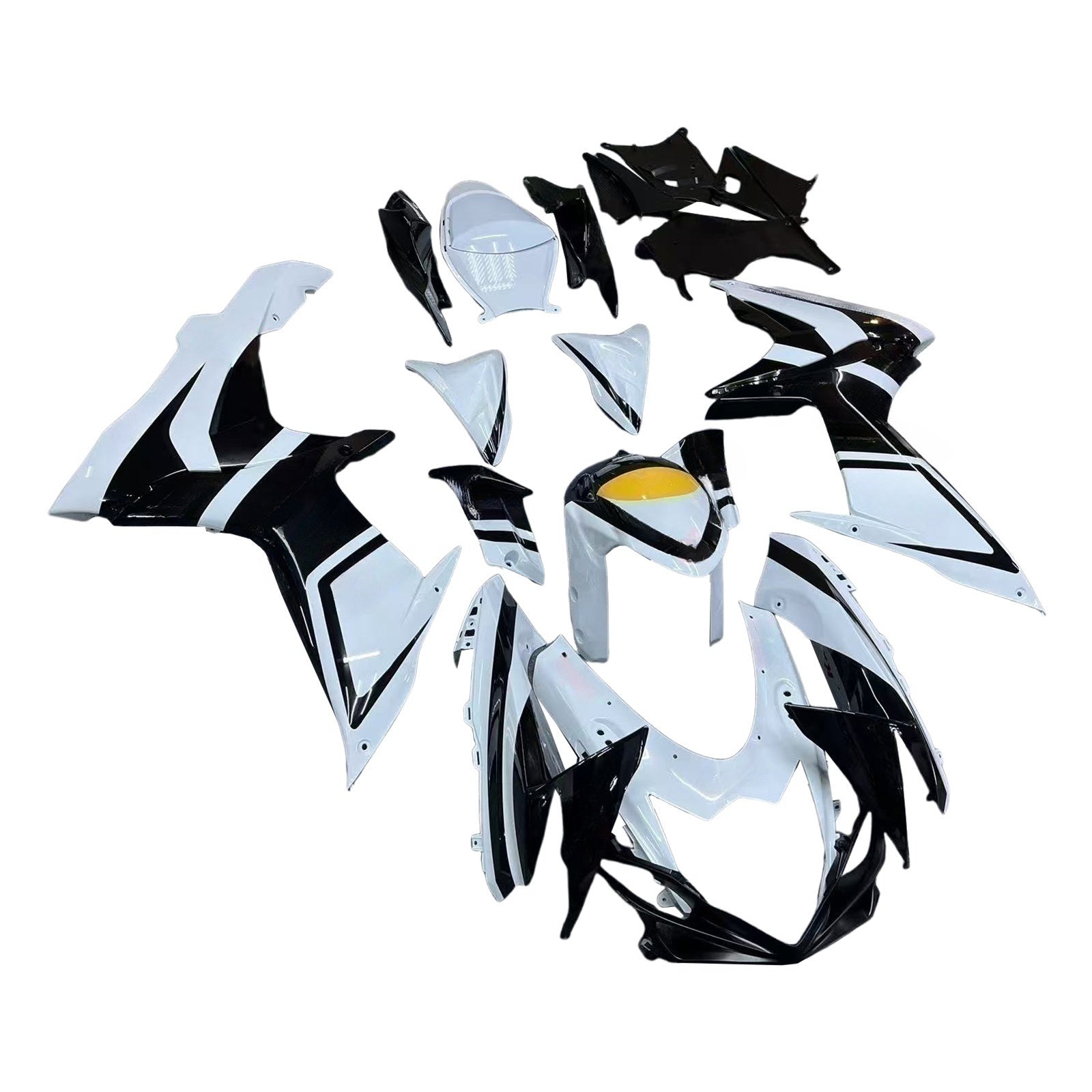 Amotopart 2011-2025 GSXR 600/750 Suzuki Black&White Fairing Kit