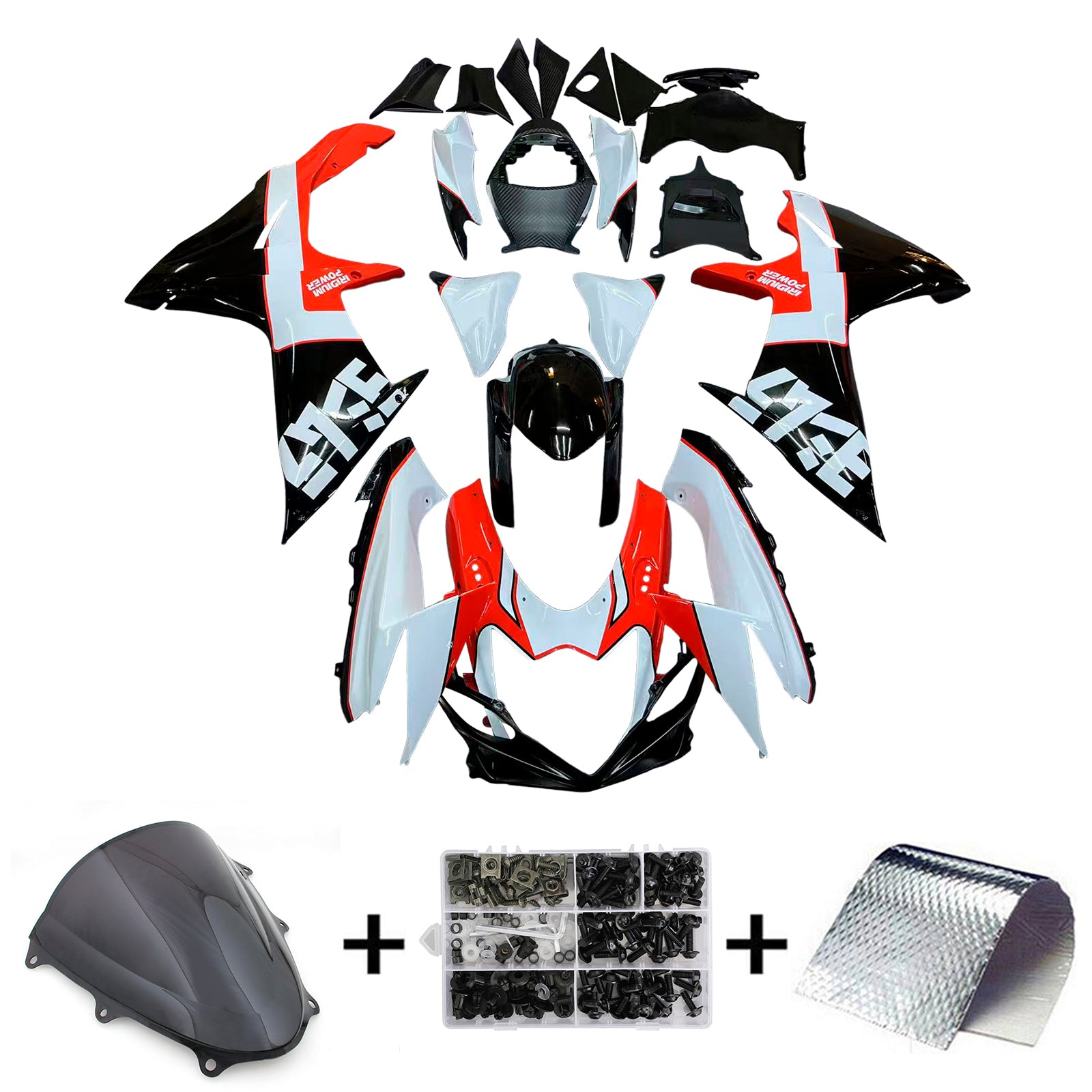 Amotopart 2011-2026 GSXR 600/750 Suzuki Red&Black Fairing Kit
