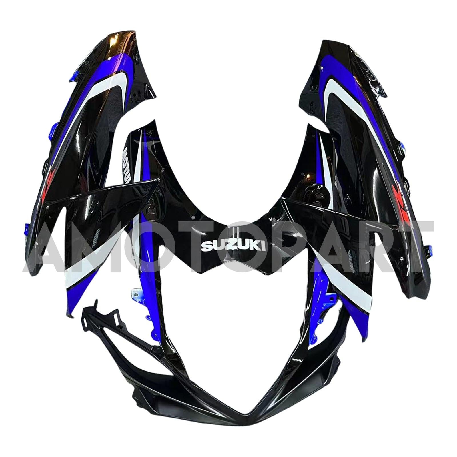 Amotopart 2011-2025 GSXR 600/750 Suzuki Black With Blue Accenters Style1 Fairing Kit