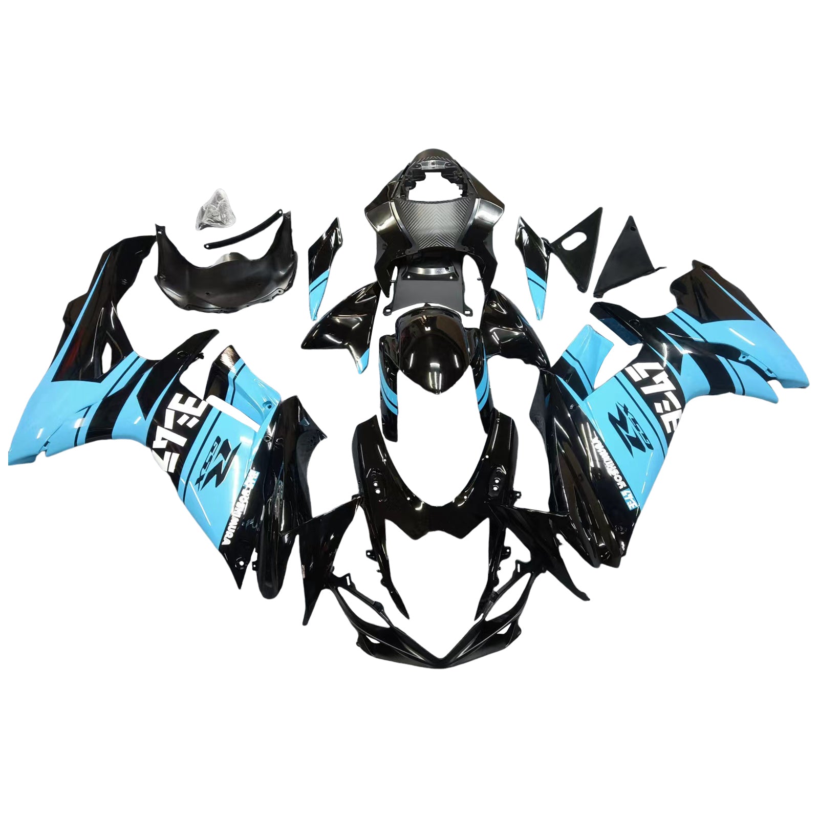 Amotopart 2011-2026 GSXR 600/750 Suzuki Gloss Blue&Black Style1 Fairing Kit