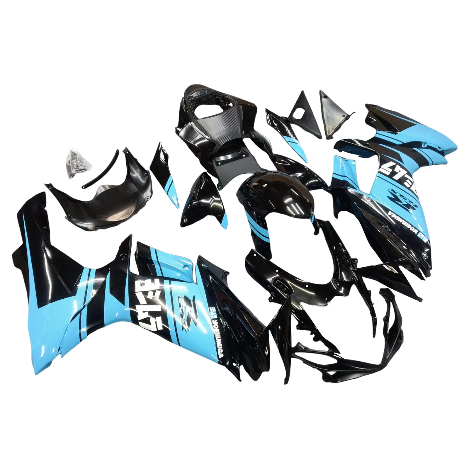 Amotopart 2011-2026 GSXR 600/750 Suzuki Glanzblau&Black Style1 Verkleidungssatz