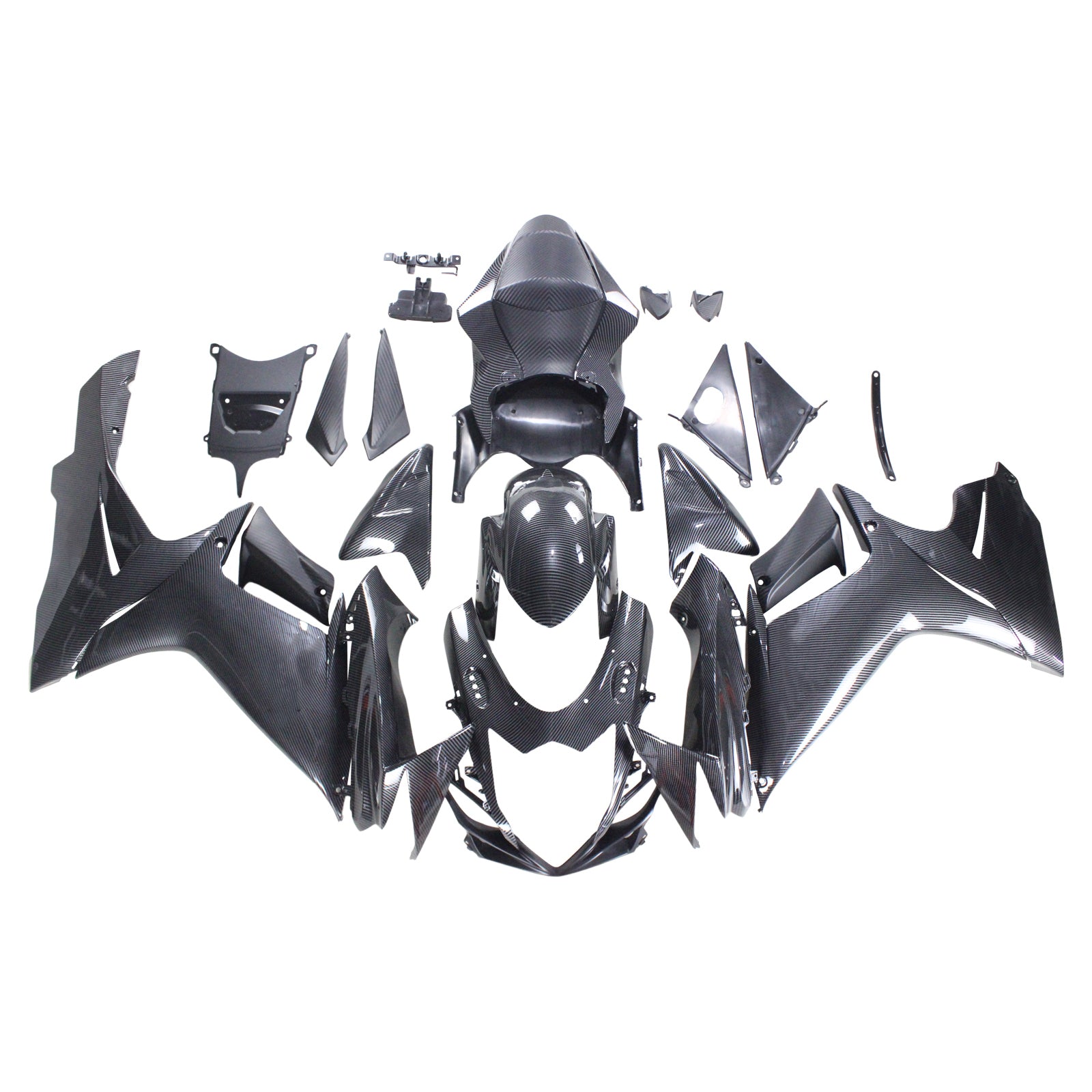Amotopart 2011-2024 スズキ GSXR 600/750 カーボンファイバー ブラック フェアリングキット