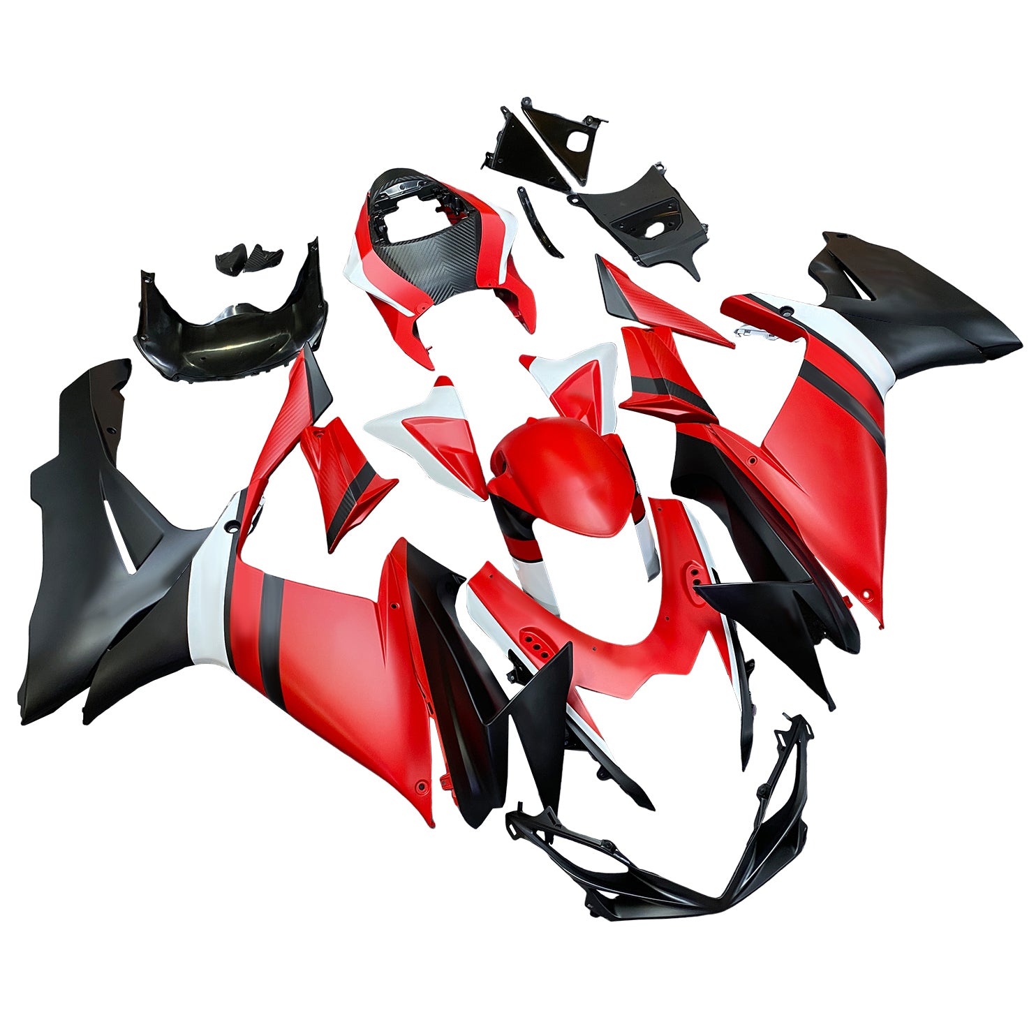 Amotopart 2011-2025 K11 GSXR 600/750  Suzuki Red&Black Style1 Fairing Kit