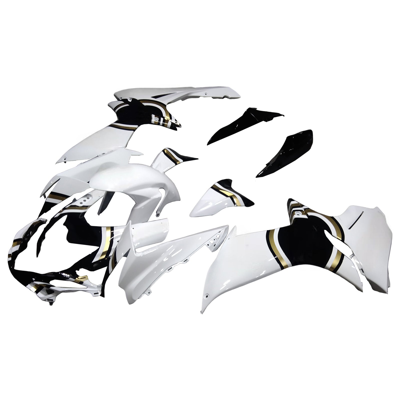 Amotopart 2011-2026 K11 GSXR 600/750 Suzuki White with Black Accenter Fairing Kit