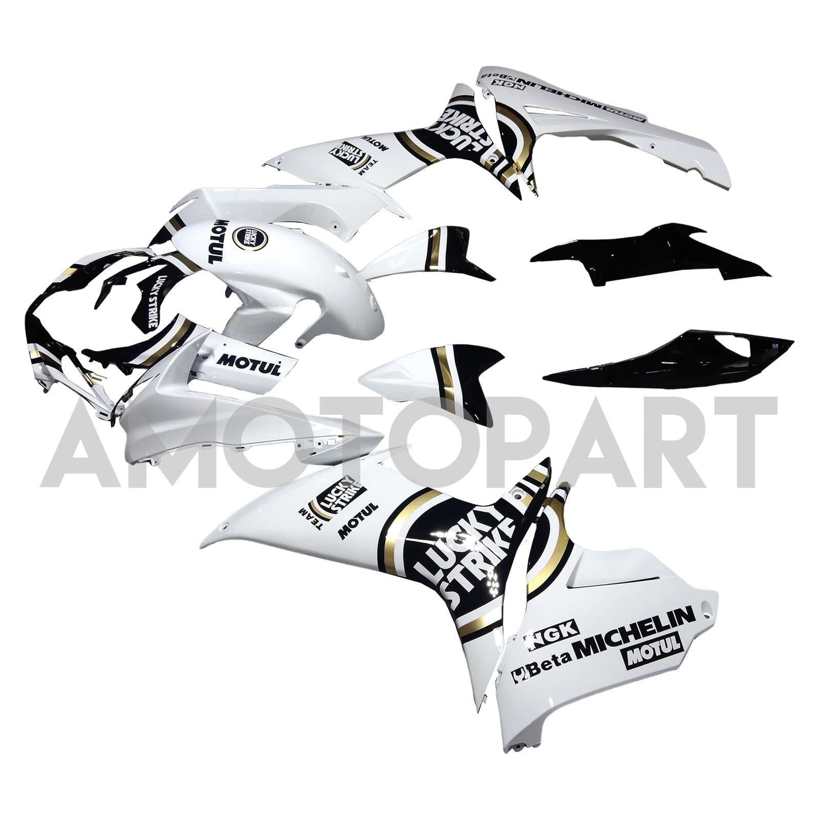 Amotopart 2011-2025 K11 GSXR 600/750 Suzuki White mit schwarzem Akzentverkleidungskit