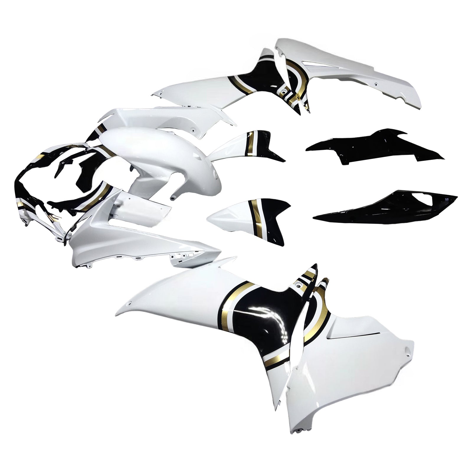 Amotopart 2011-2026 K11 GSXR 600/750 Suzuki White with Black Accenter Fairing Kit