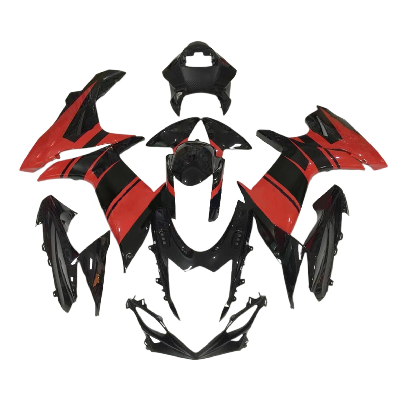 Amotopart 2011-2025 K11 GSXR 600/750  Suzuki Red&Black Style2 Fairing Kit