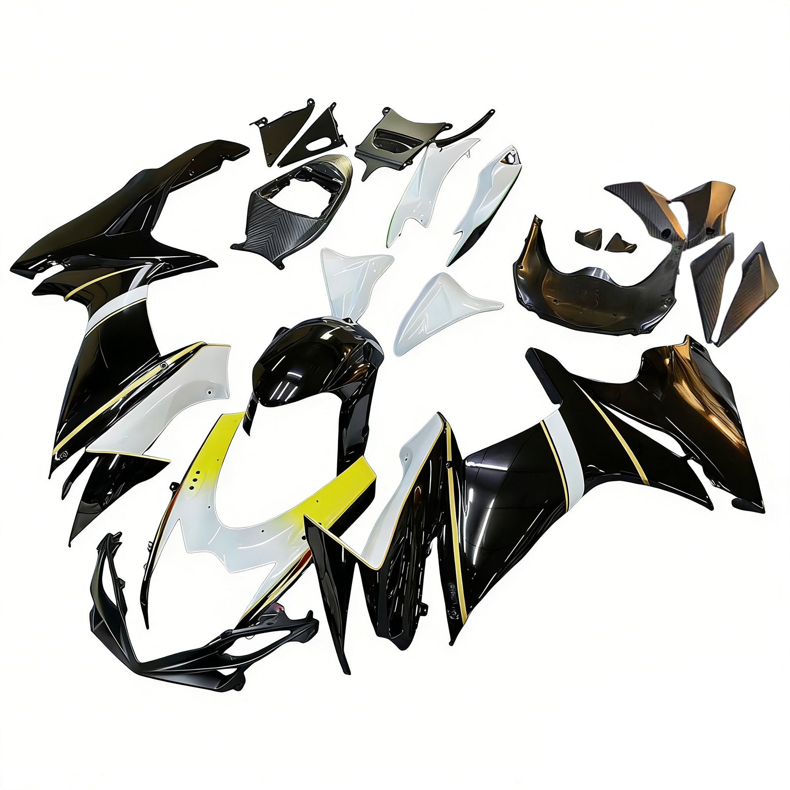 Amotopart 2011-2026 K11 GSXR 600/750 Suzuki Preto&WKit de carenagem branca