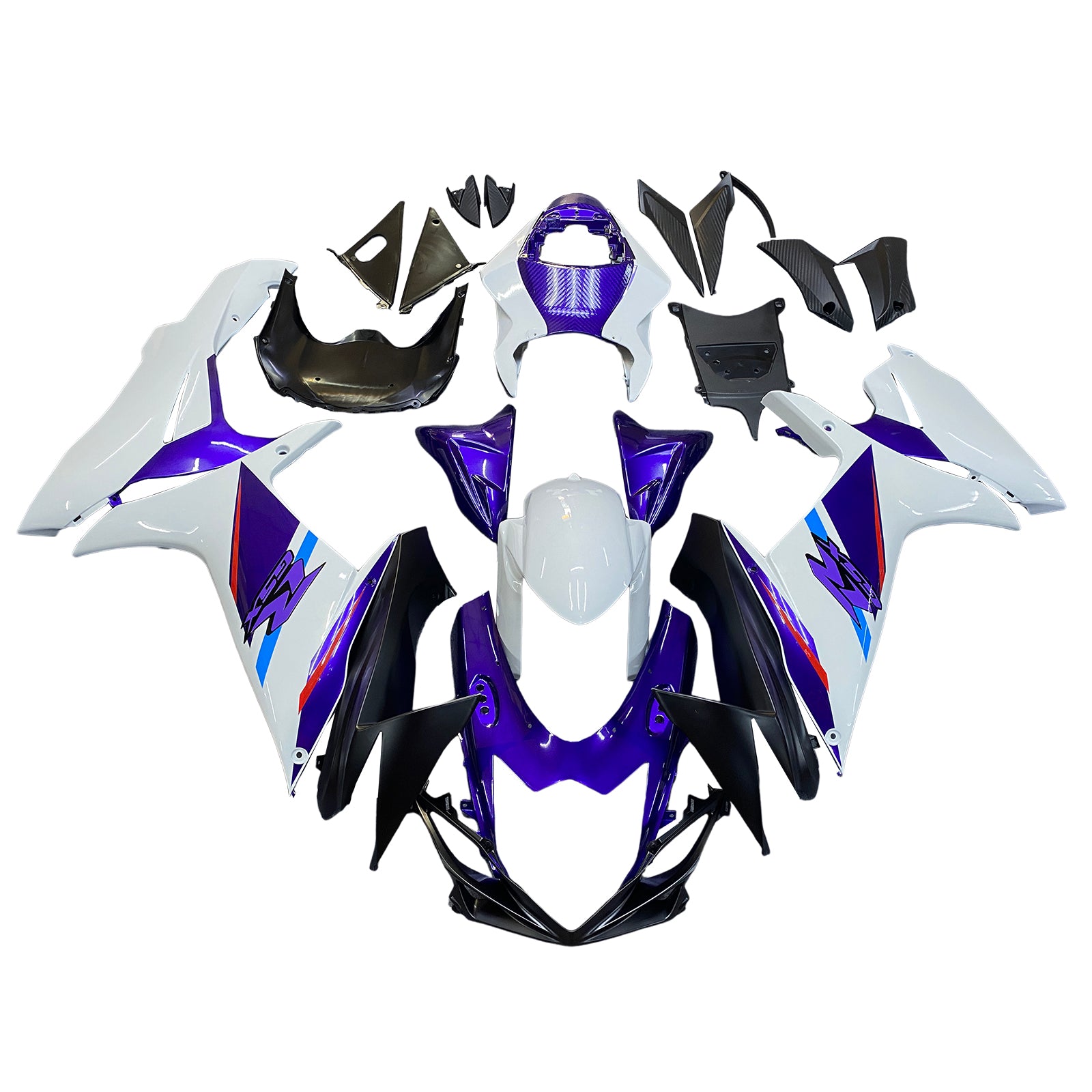 Amotopart 2011-2026 K11 GSXR 600/750 Suzuki Blauw&Wwitte Style3 kuipset