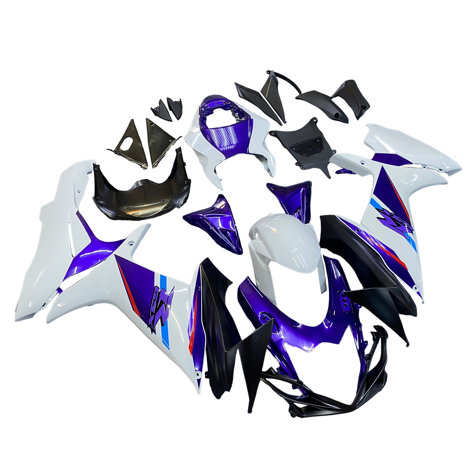 Amotopart 2011-2026 K11 GSXR 600/750 Suzuki Blau&Wweißes Style3 Verkleidungsset