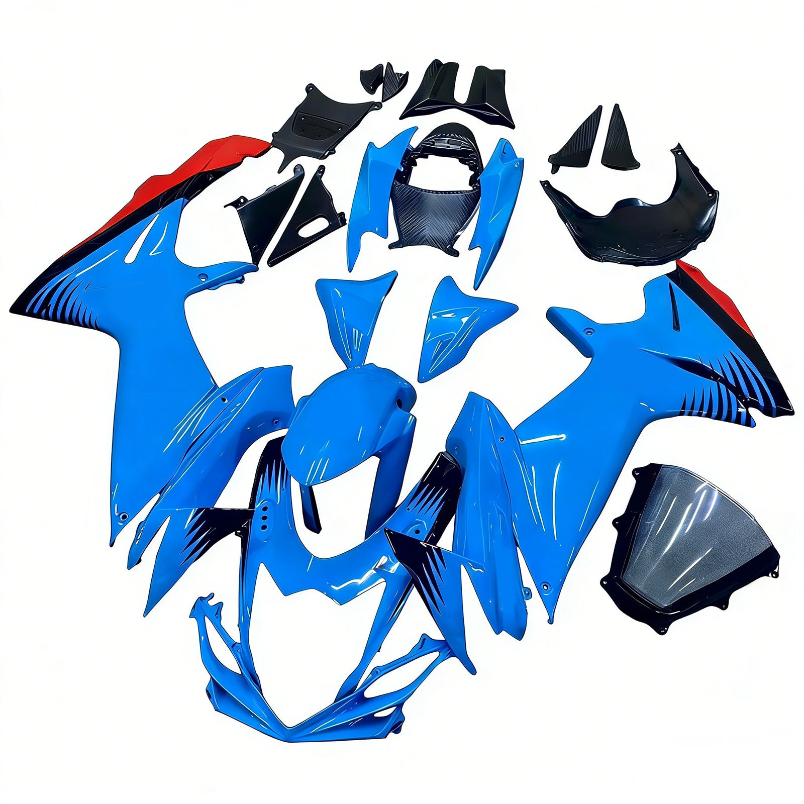 AMOTOPT 2011-2025 K11 GSXR 600/750 Suzuki Blue com Kit de carenagem de detalhes amarelos