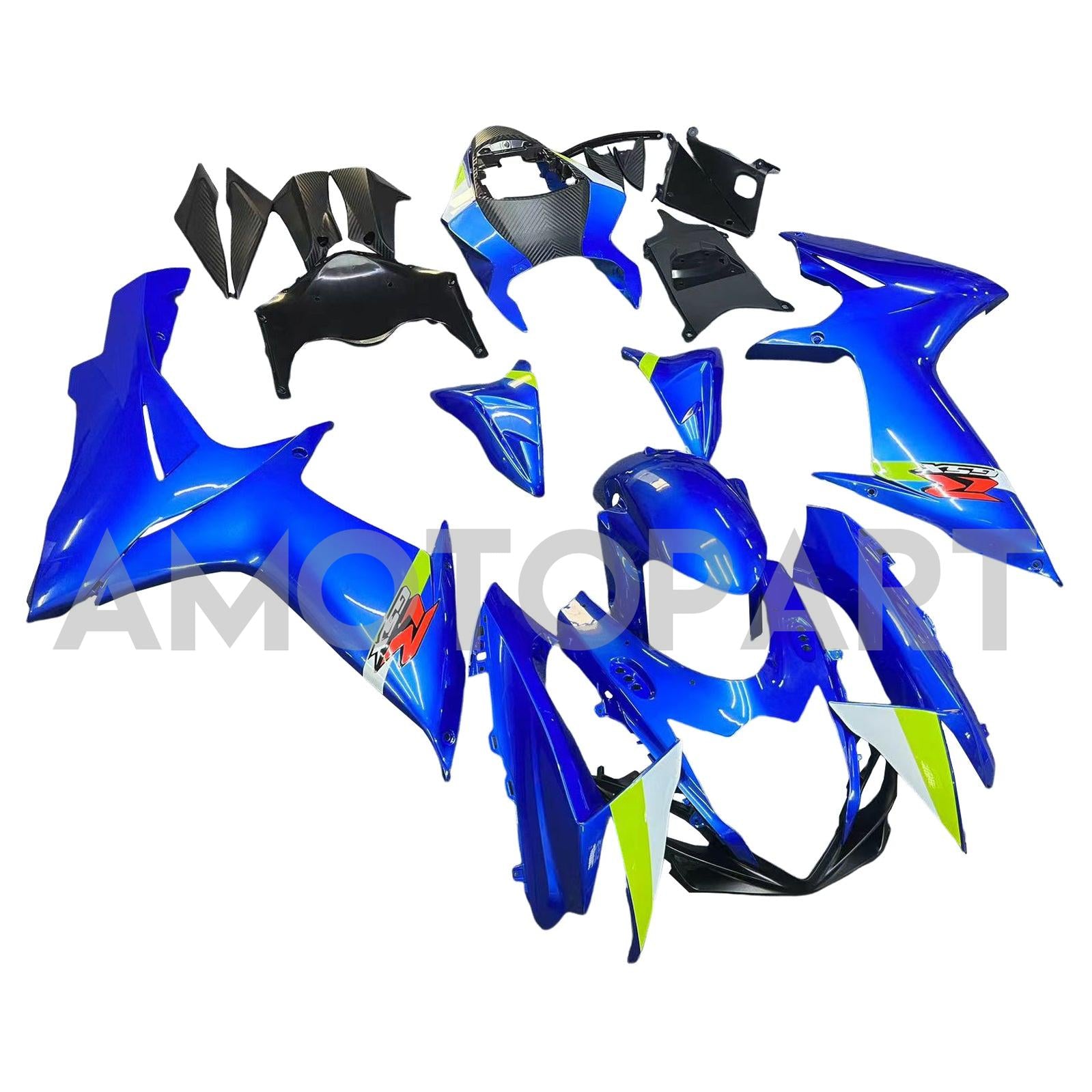 Amotopart 2011-2025 K11 GSXR 600/750 Suzuki Blue mit Neon Yellow Accentverkaufskit
