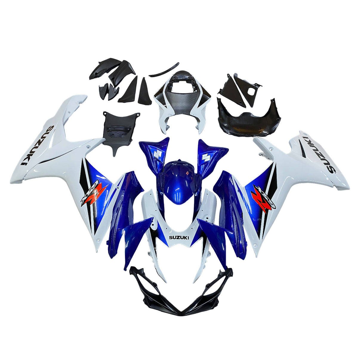 Amotopart 2011-2024 K11 GSXR 600/750 Suzuki Blu&amp;Bianco Style1 Kit carena