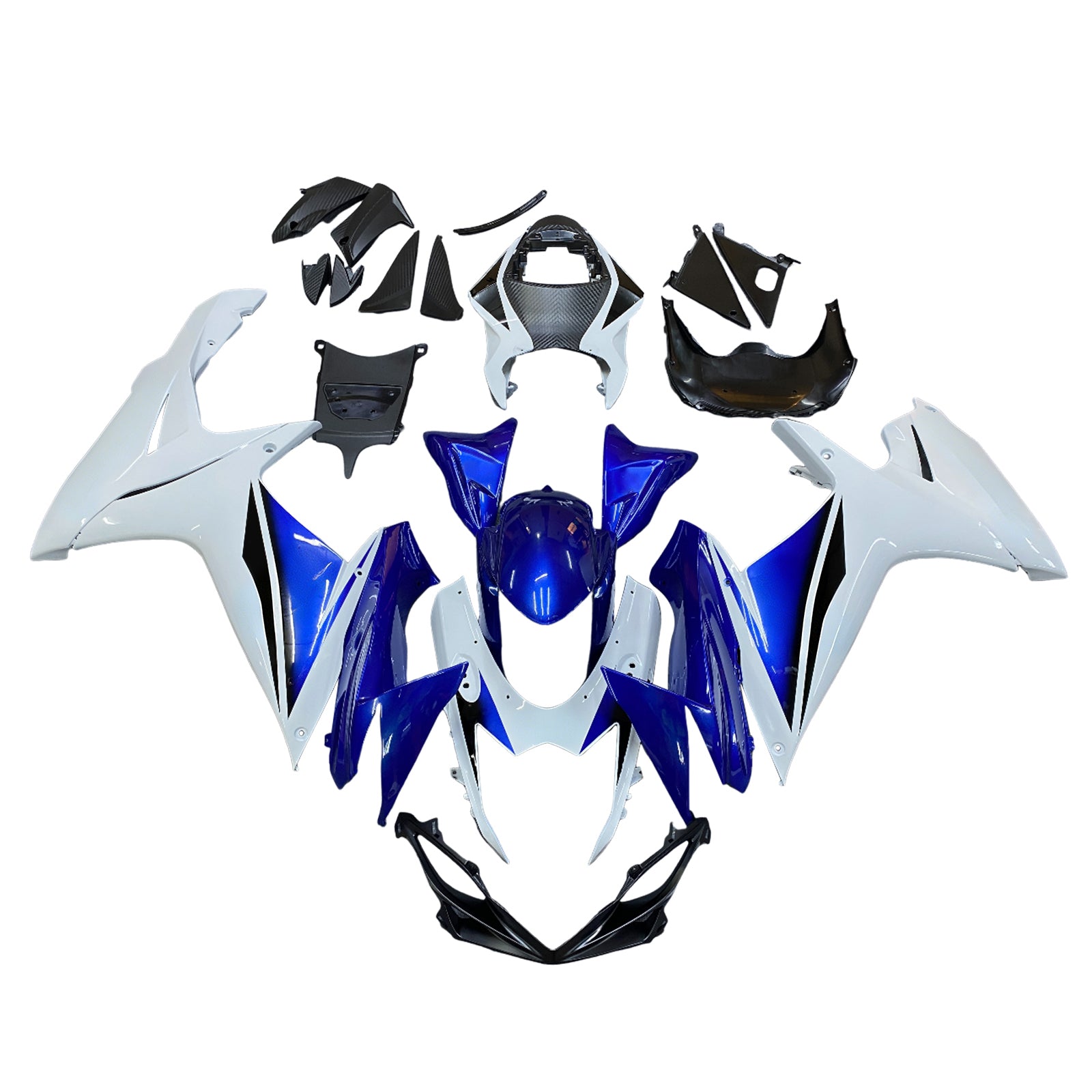 Amotopart 2011-2025 K11 GSXR 600/750 Suzuki Blue&White Style1 Fairing Kit
