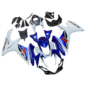 Amotopart 2011-2024 K11 GSXR 600/750 Suzuki Blue&White Style1 Fairing Kit