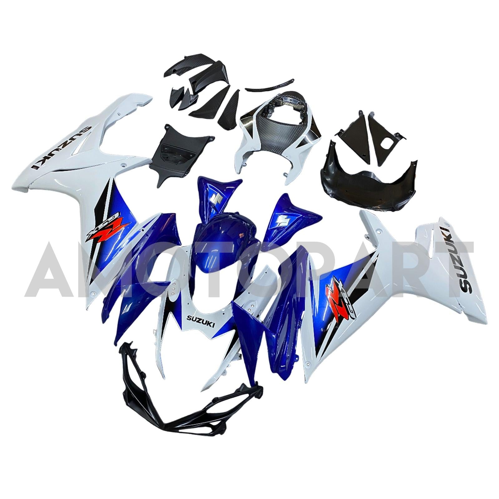 Amotopart 2011-2025 K11 GSXR 600/750 Suzuki Blue&White Style1 Fairing Kit