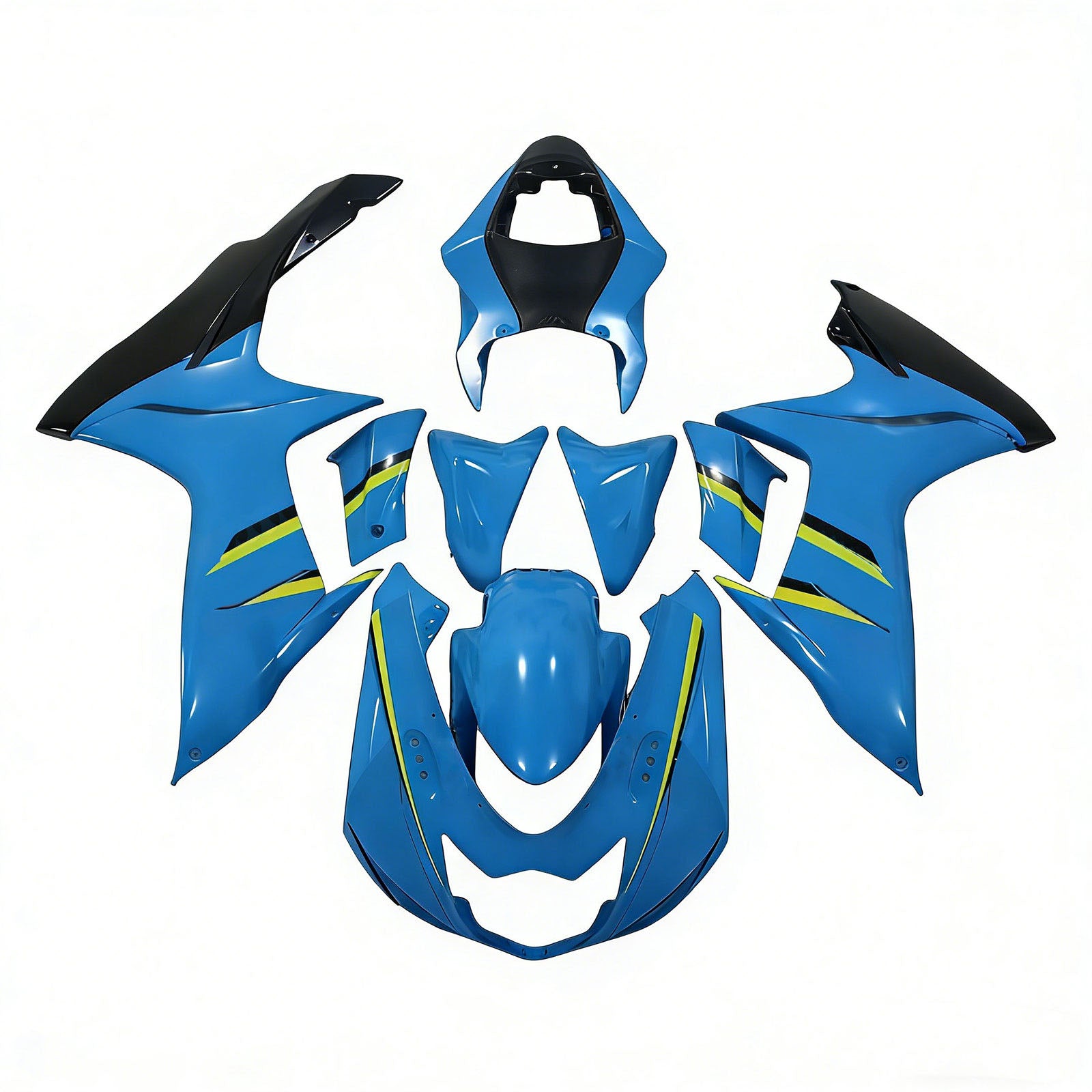Amotopart 2011-2026 K11 GSXR 600/750 Suzuki Blu&YKit carene Style2 giallo