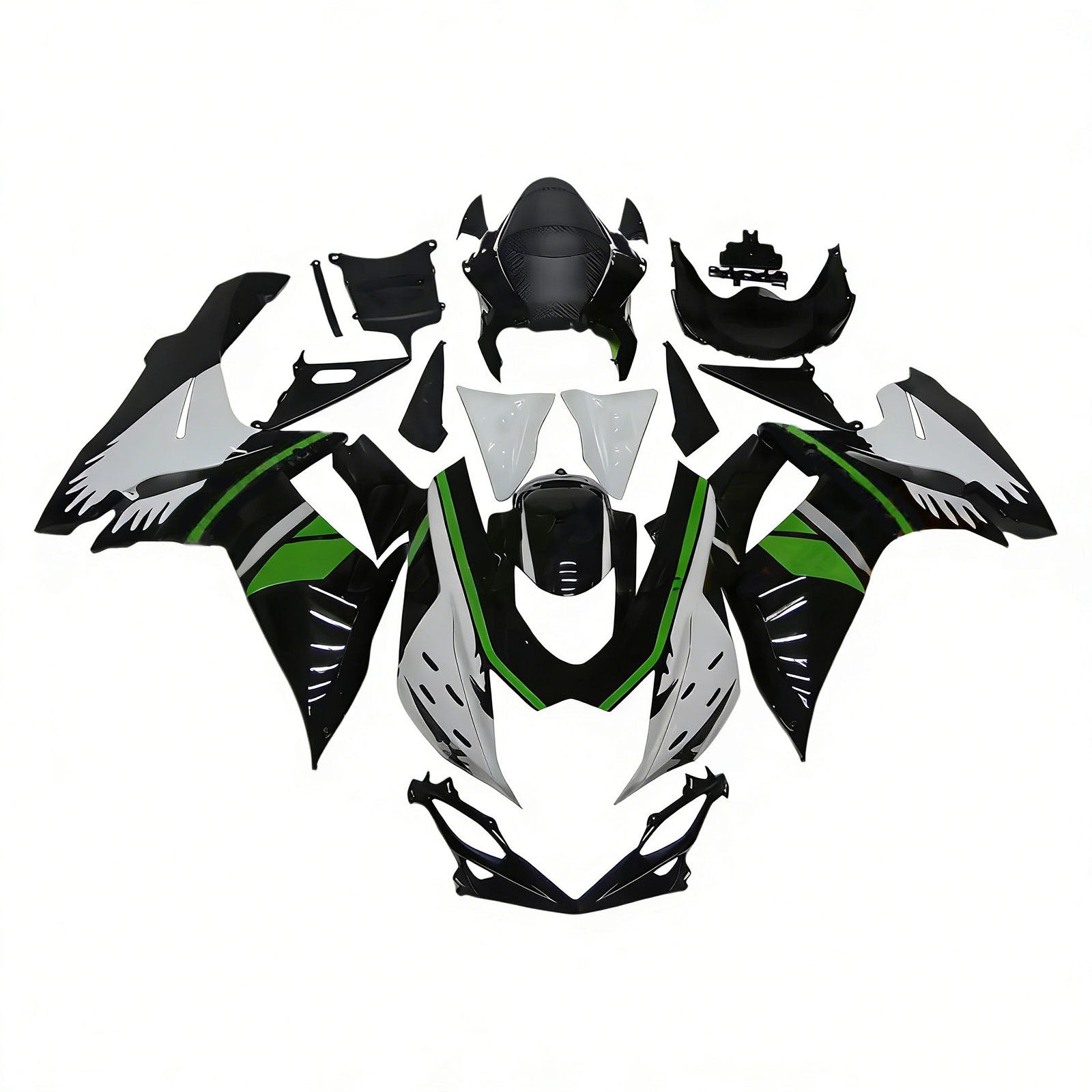 Amotopart 2011-2026 K11 GSXR 600/750 Suzuki Verde&BKit carene Black Style1