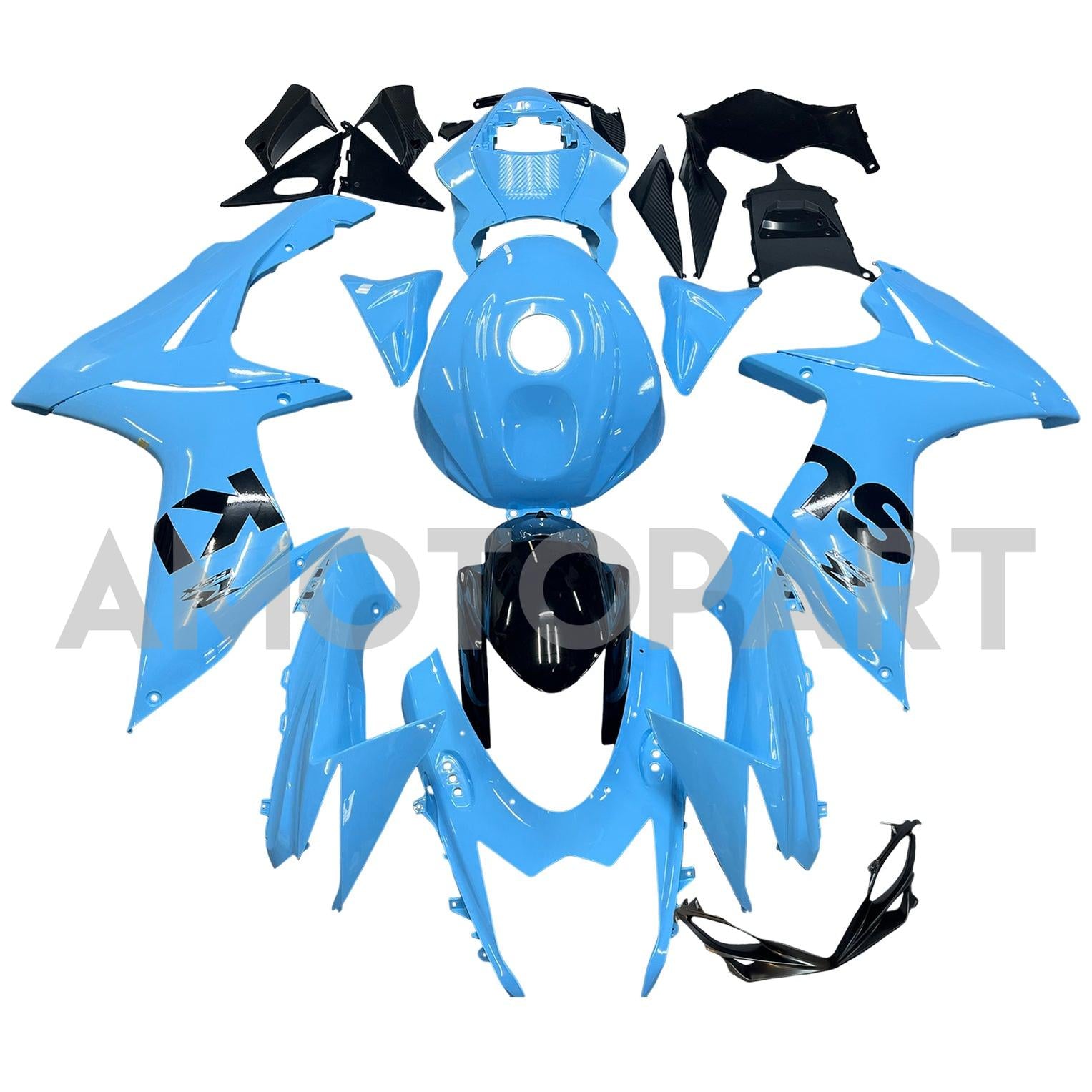 Amotopart 2011-2025 K11 GSXR 600/750 Suzuki Light Blue Fairing Kit