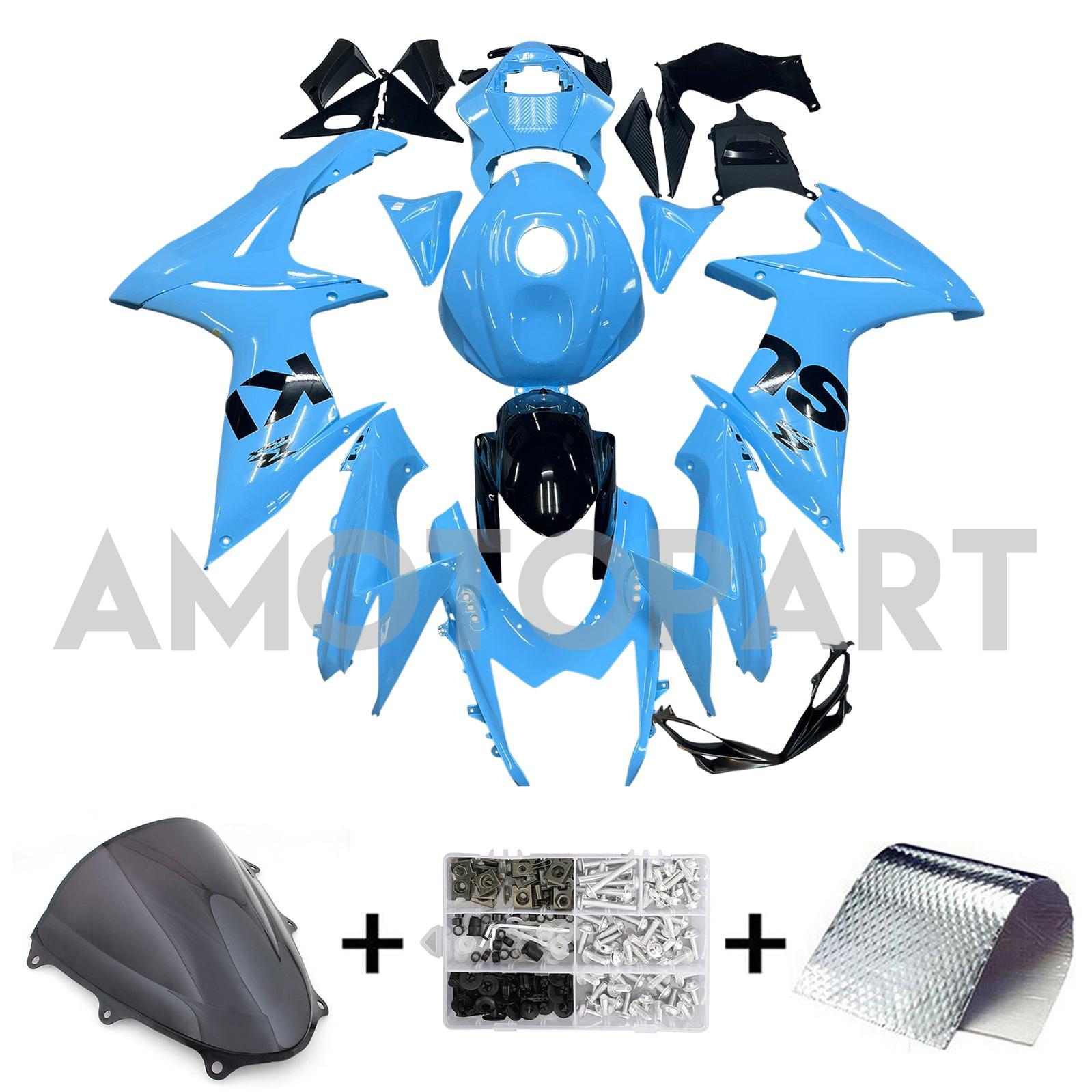 Amotopart 2011-2025 K11 GSXR 600/750 Suzuki Light Blue Fairing Kit