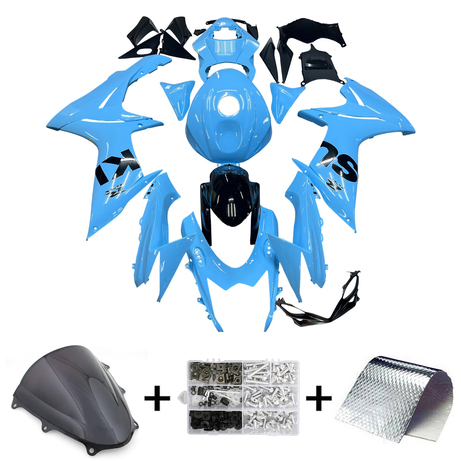 Amotopart 2011-2024 Kit carena K11 GSXR 600/750 Suzuki Azzurro