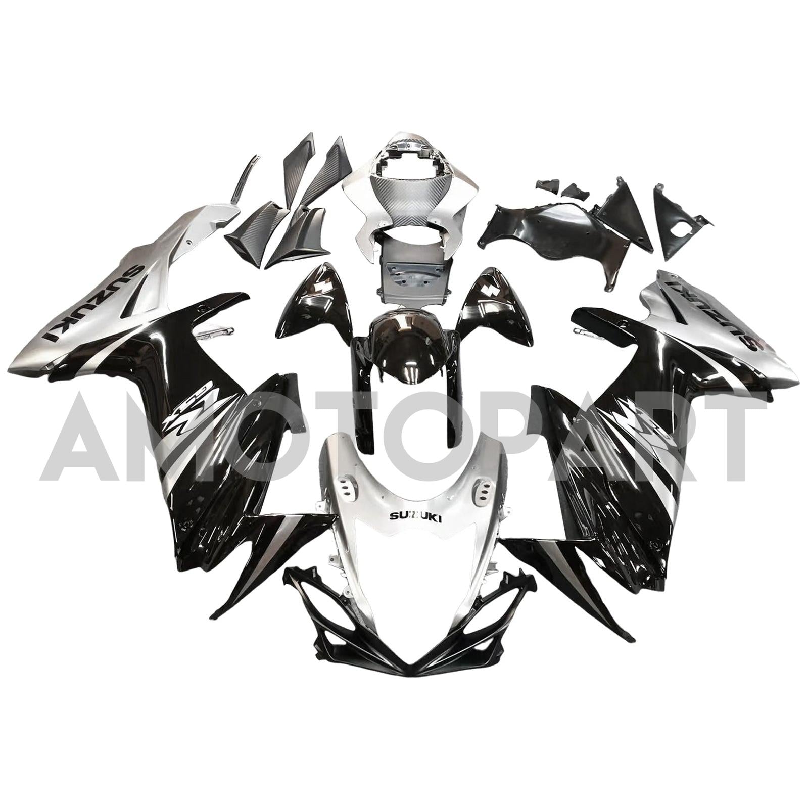 Amotopart 2011-2025 K11 GSXR 600/750 Suzuki Black & Grey Fairing Kit