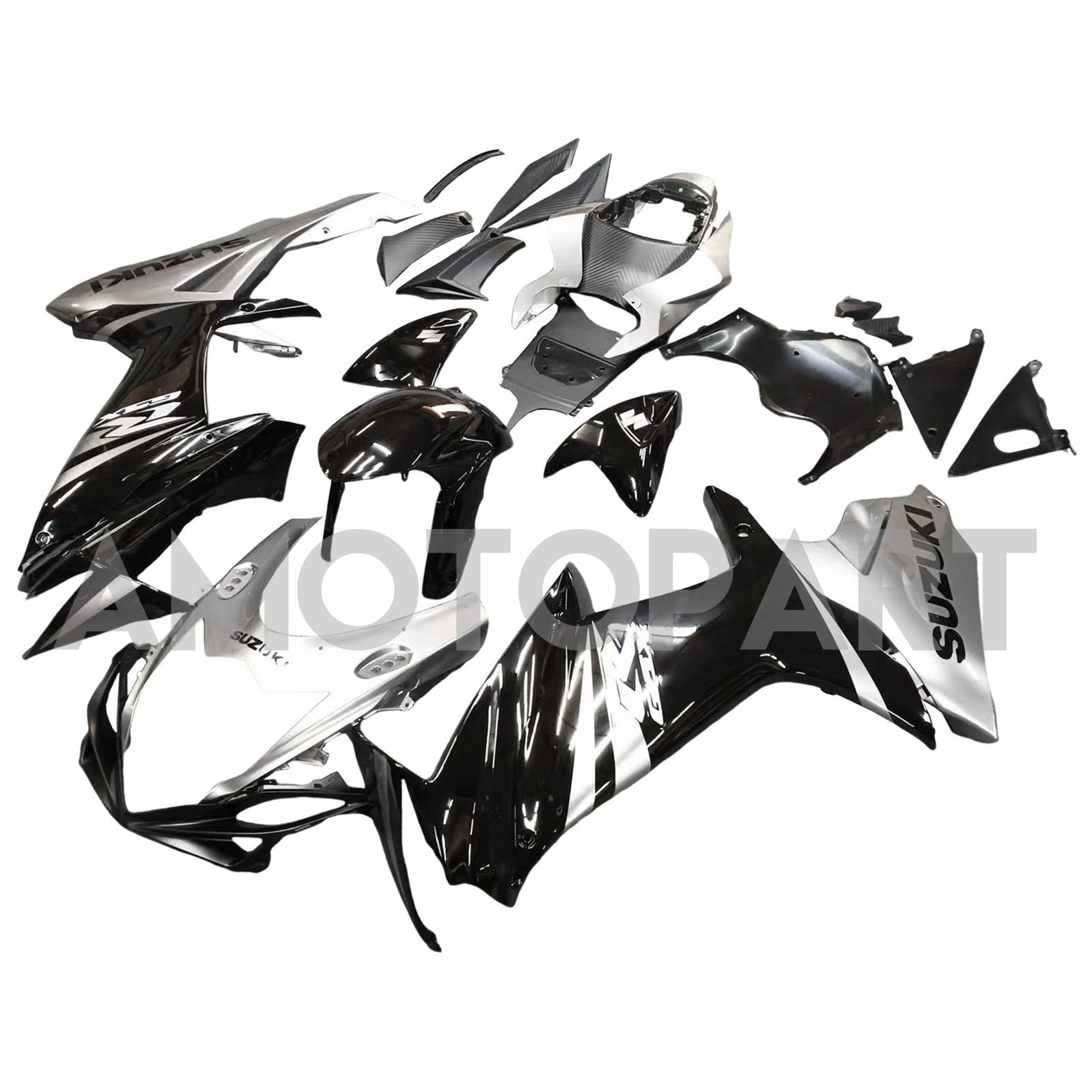 Amotopart 2011-2025 K11 GSXR 600/750 Suzuki Black&Grey Fairing Kit