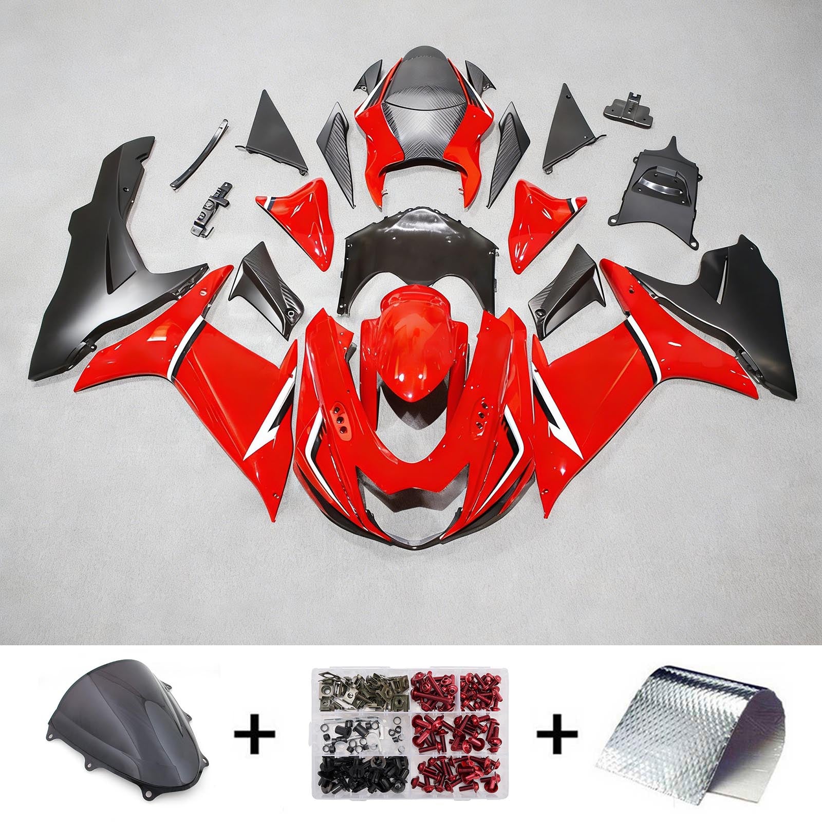 Amotopart 2011-2026 Suzuki GSXR 600/750 Red White Black Fairing Kit