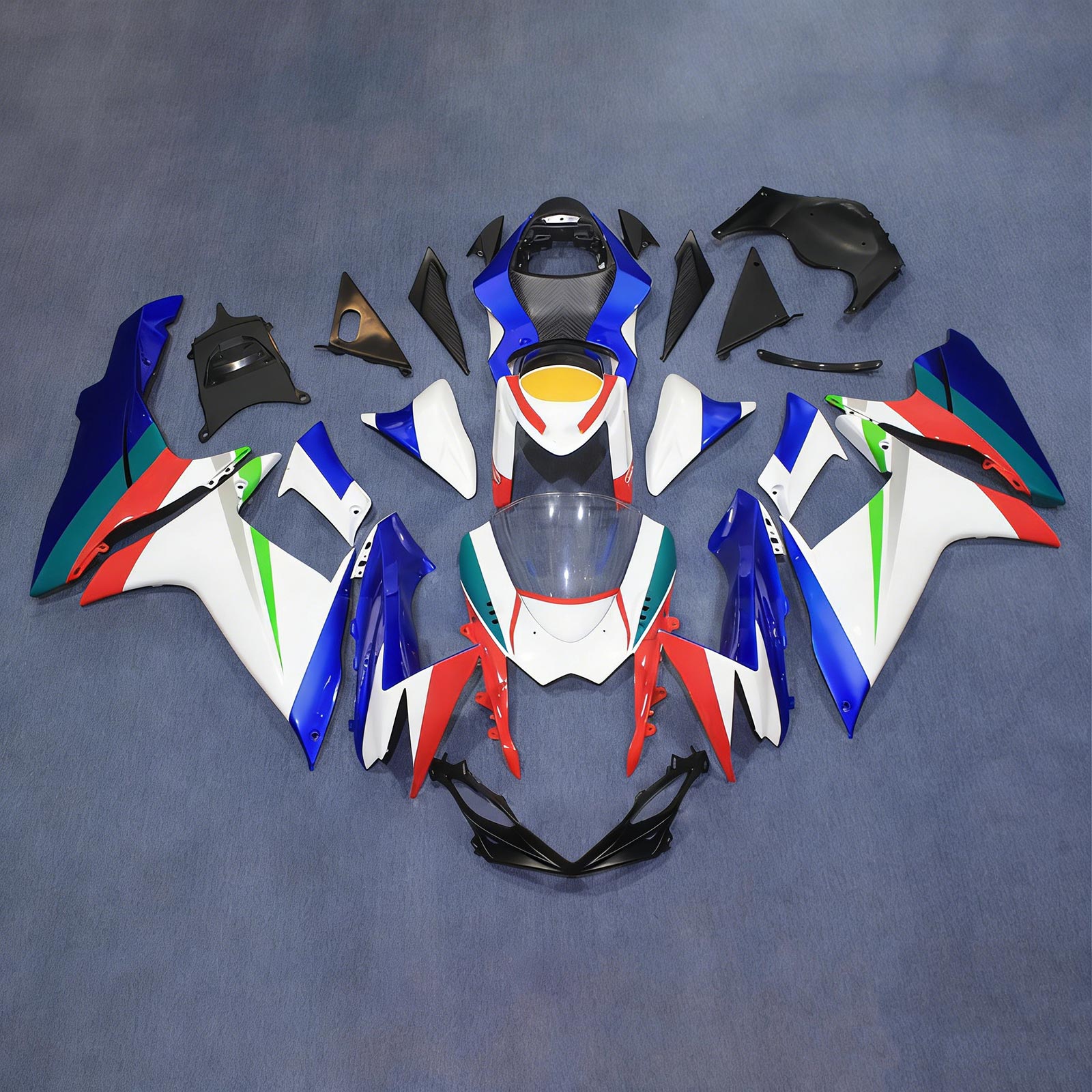 Amotopart 2011-2026 Suzuki GSXR 600/750 Blue White Red Fairing Kit